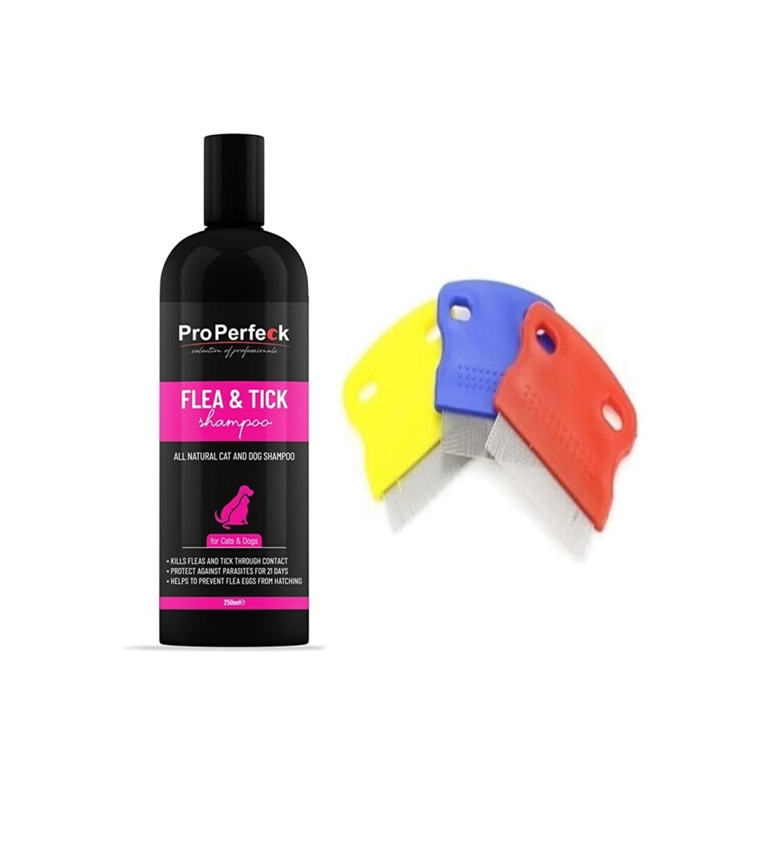 Pro Perfeck Cat Dog Flea Tick Shampoo 250 Ml + Flea Comb - Buy Online on GoSupps.com