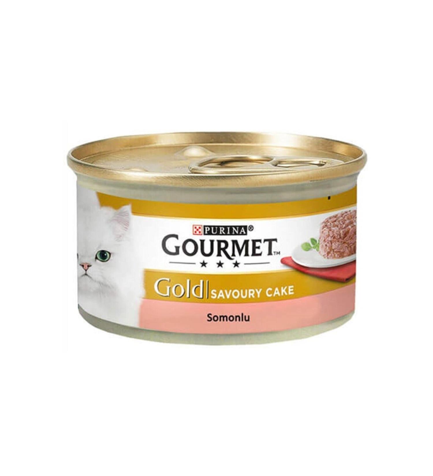 Gourmet Gold Savory Cake Canned Adult Cat Food with Salmon 12 X 85 G