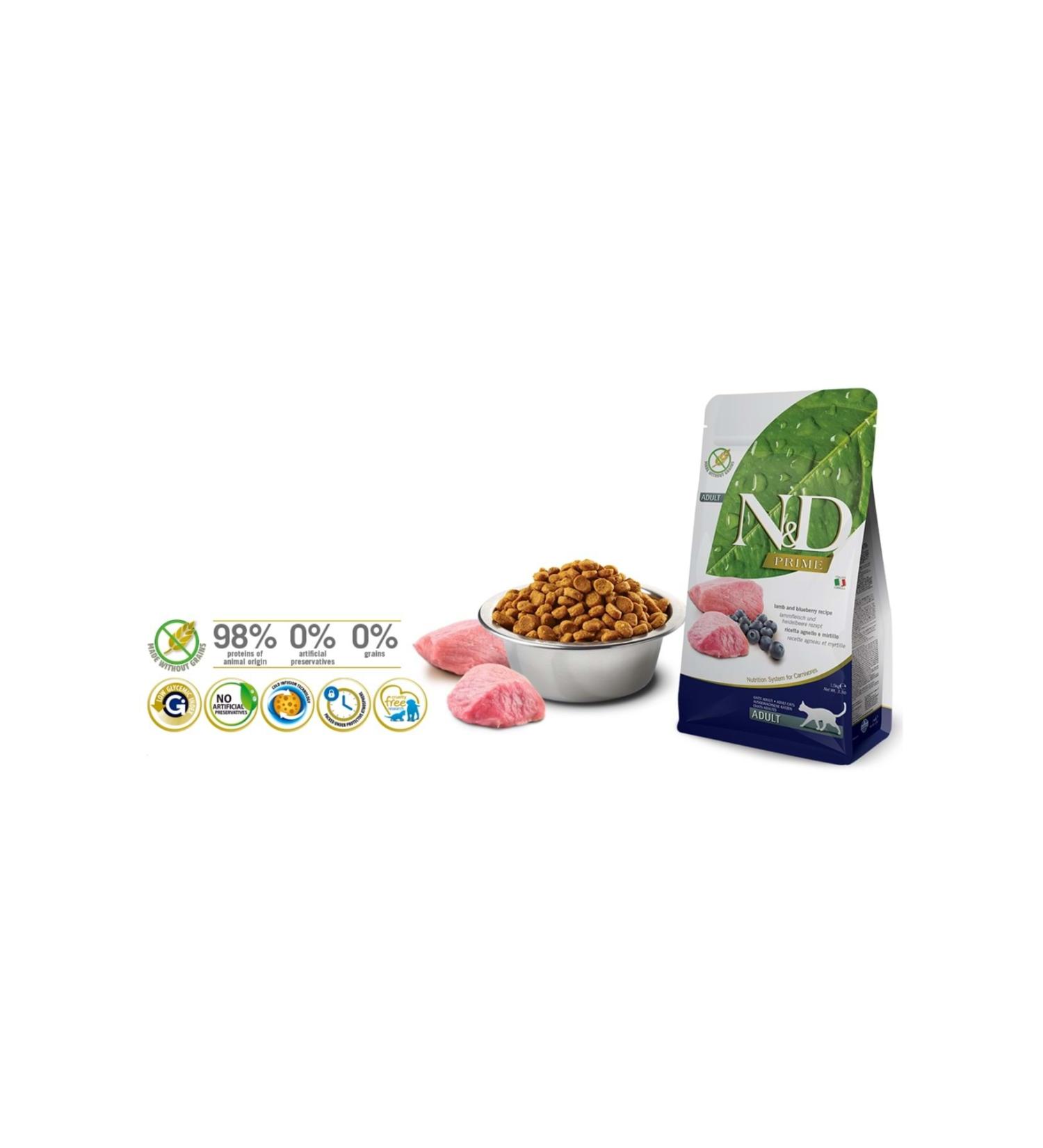 N & D Nd Prime Adult Grain-Free Lamb Blueberry Cat Food 1.5 Kg