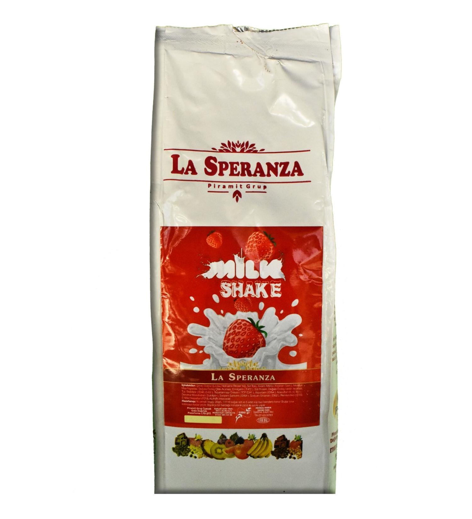 La Speranza Strawberry Milkshake and Frappe Drink Powder Economic Bag 1000 gr