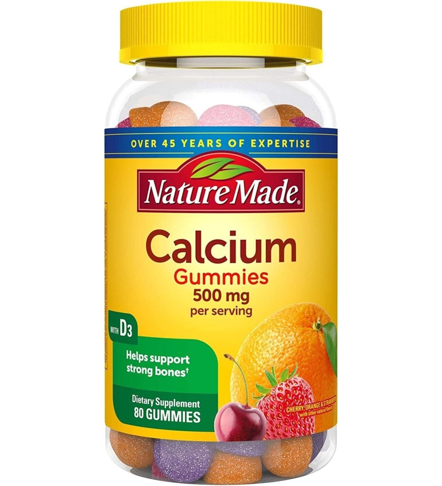 Nature Made Calcium Gummies With Vitamin D3 500 Mg 80 Gummies