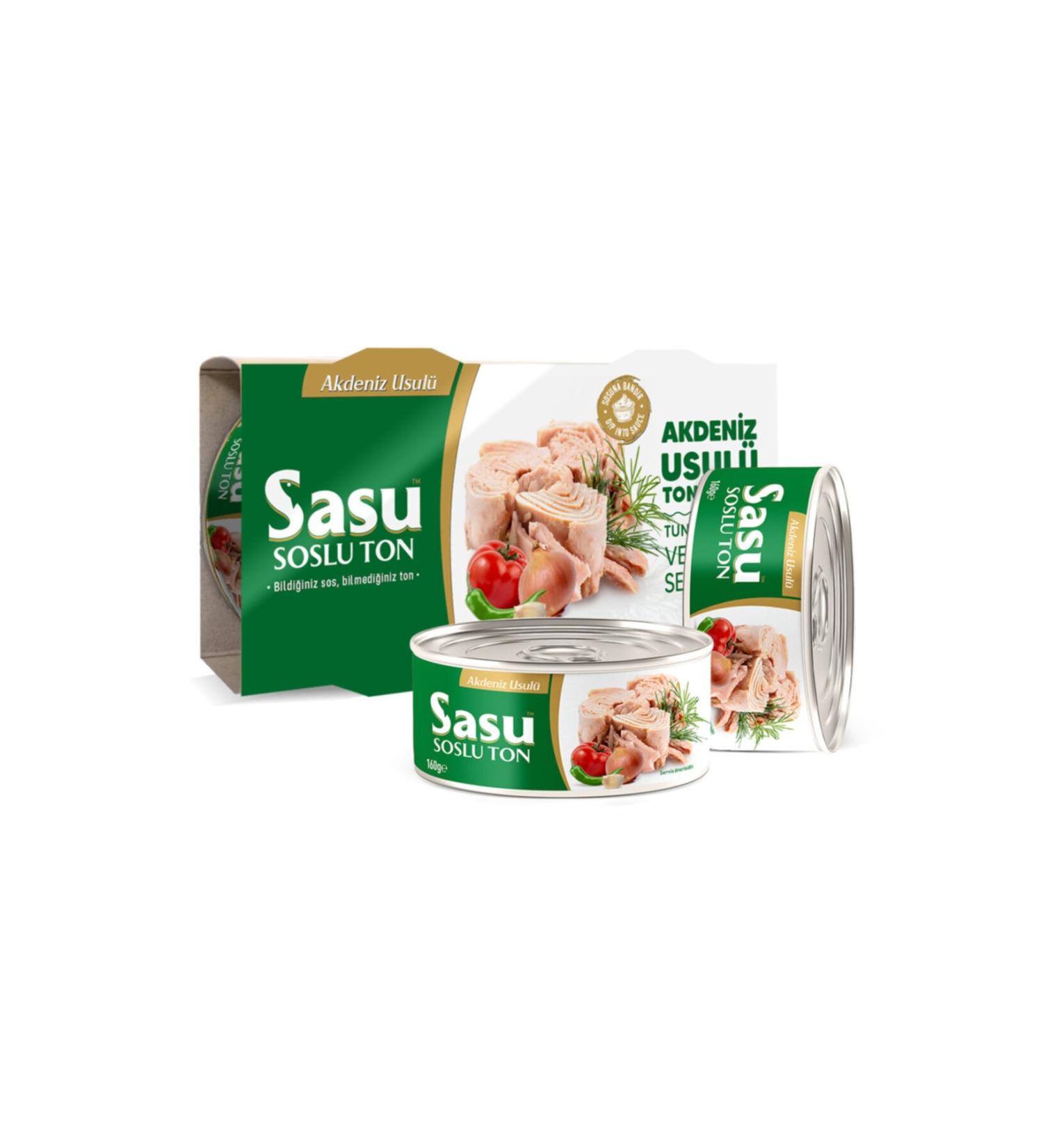 SASU SOSLUTON Sasu Mediterranean Style Tuna 12x160g Whole Slice - Buy Online on GoSupps.com