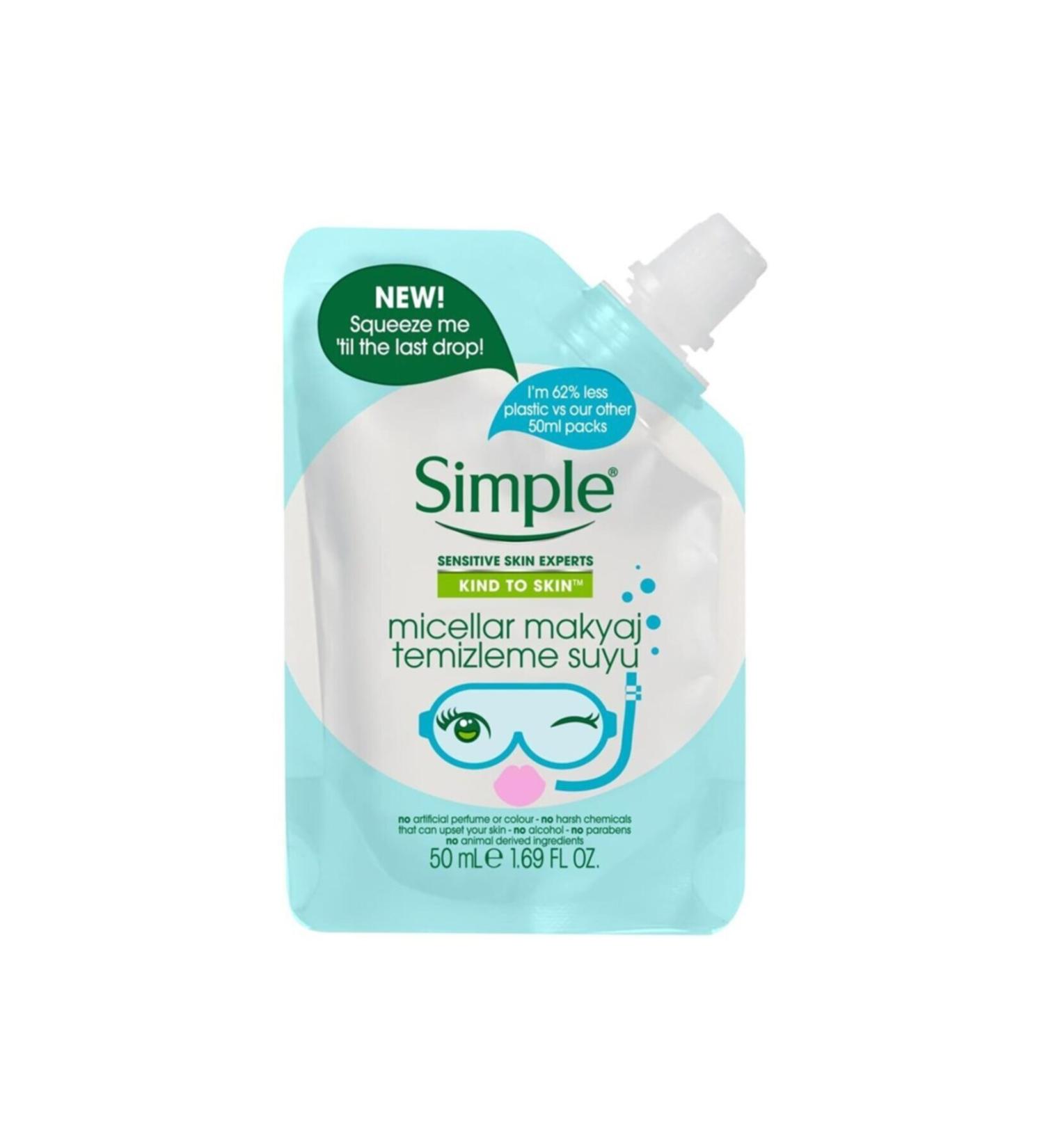 Simple Kind To Skin Mini Micellar Makeup Remover Water 50 Ml