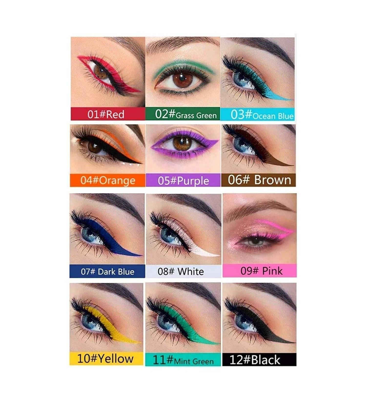 aks cosmetics Miss 12 Color Eyeliner & Pen 12 Color Eyeliner