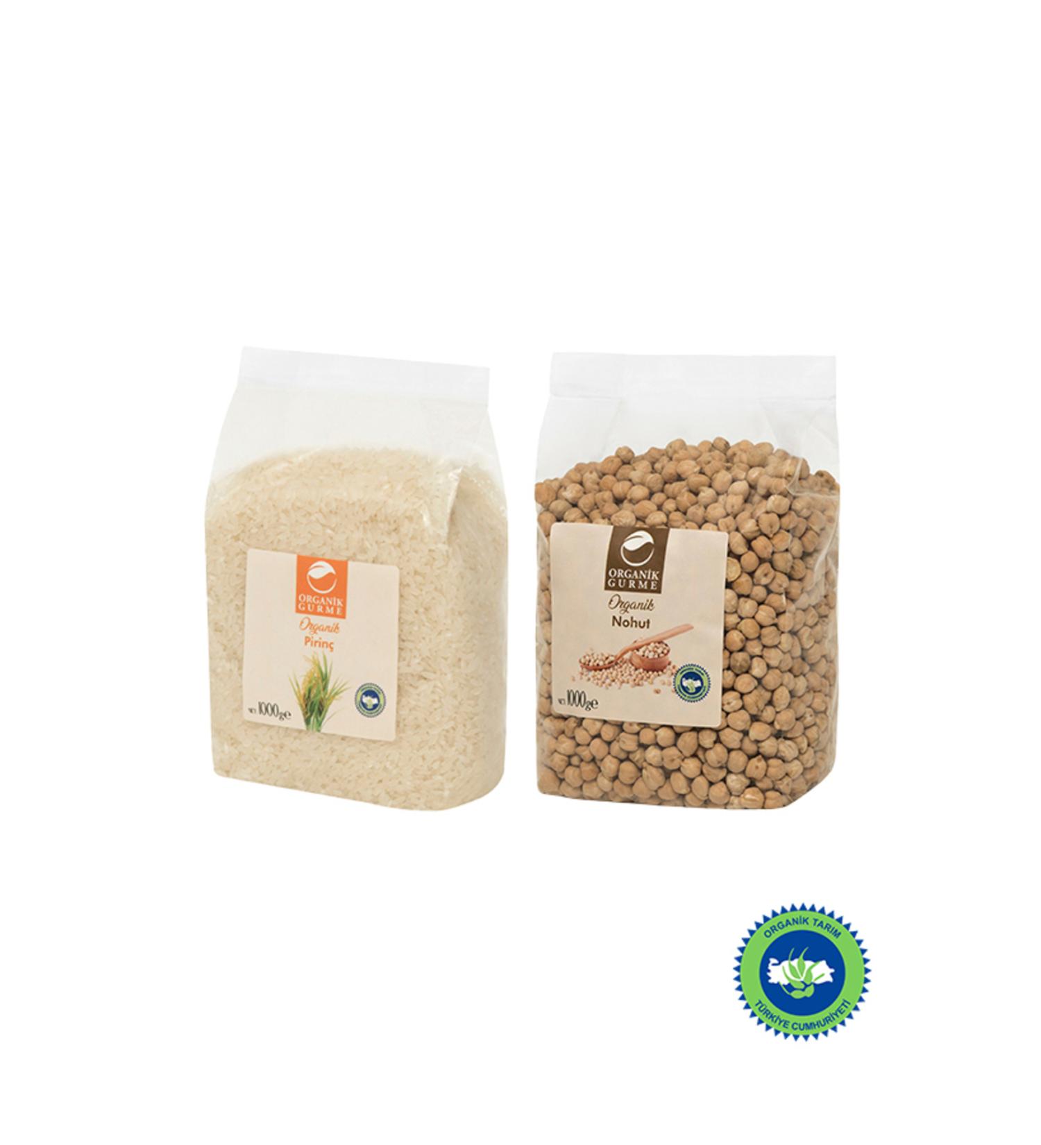 Organic Gourmet Organic Rice 1000gr - Chickpeas 1000gr
