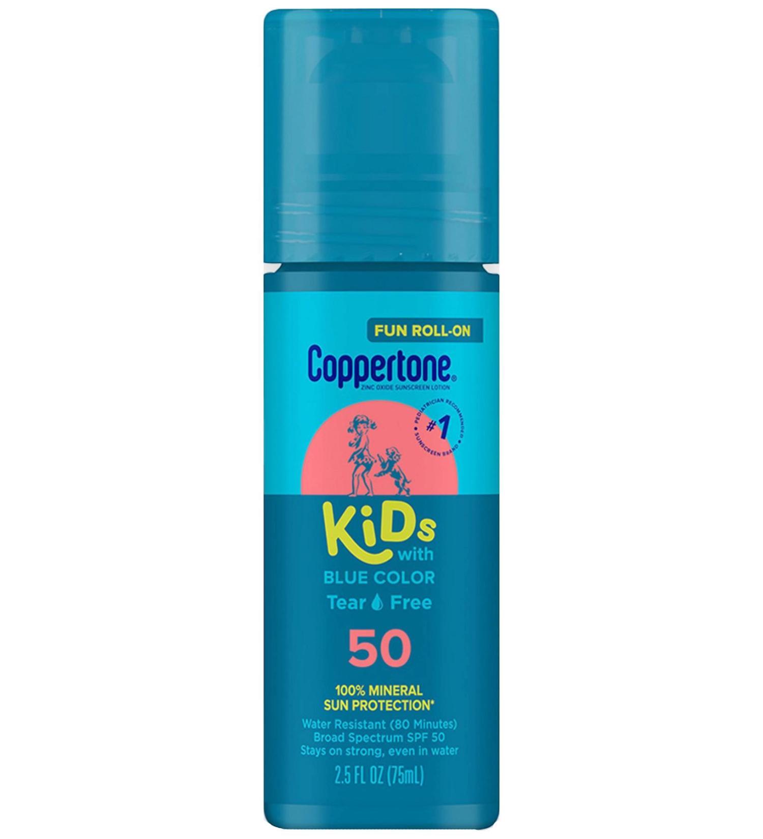 Coppertone Kids SPF50 Blue Tinted Roll-On Sunscreen 75ML