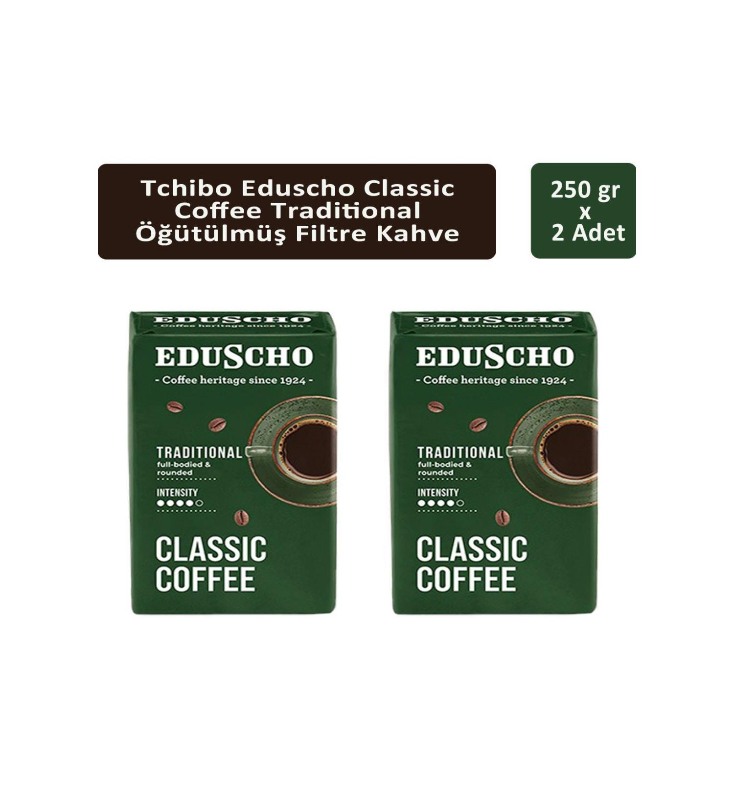 Tchibo Eduscho Classic Coffee Traditional Ground Filter Coffee 250 gr x 2 Pieces