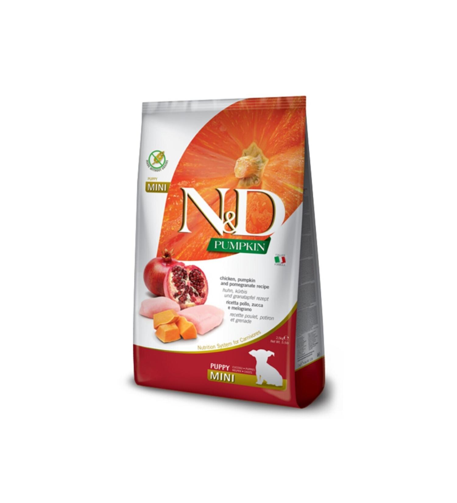 N & D Pumpkin Grain-Free Pumpkin & Chicken & Pomegranate Mini Breed Puppy Dry Food 2.5 Kg