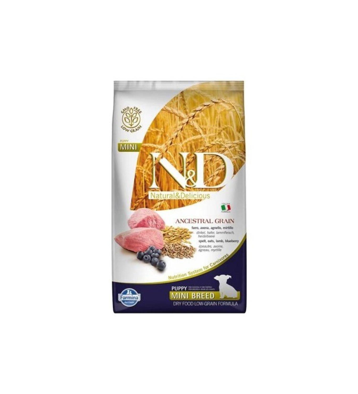 & D A.grain Low Grain Lamb and Blueberry Mini Breed Puppy Dry Food 7 Kg