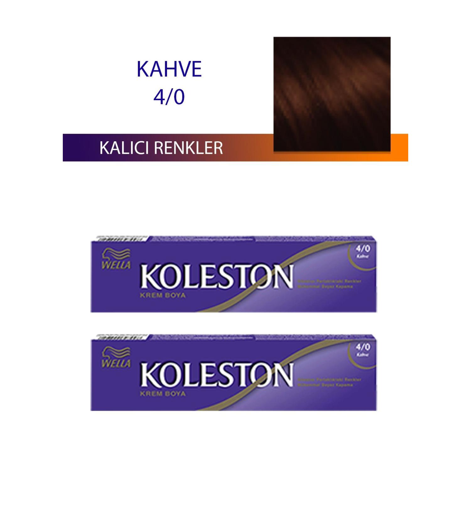 Wella 2 Pieces Single Tube Hair Dye Brown 4/0