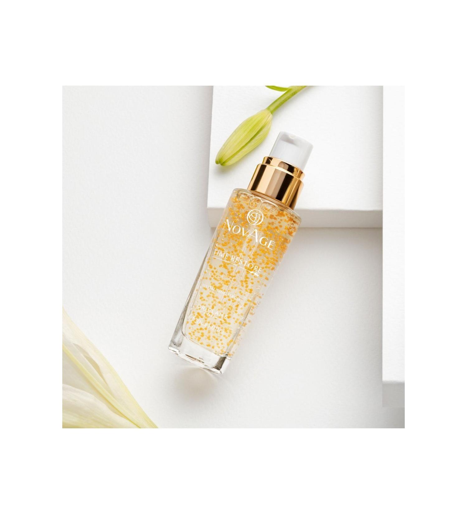 Oriflame Novage Time Restore Skin Serum with Gold-Colored Particles Designed for Mature Skin - Buy Online on GoSupps.com
