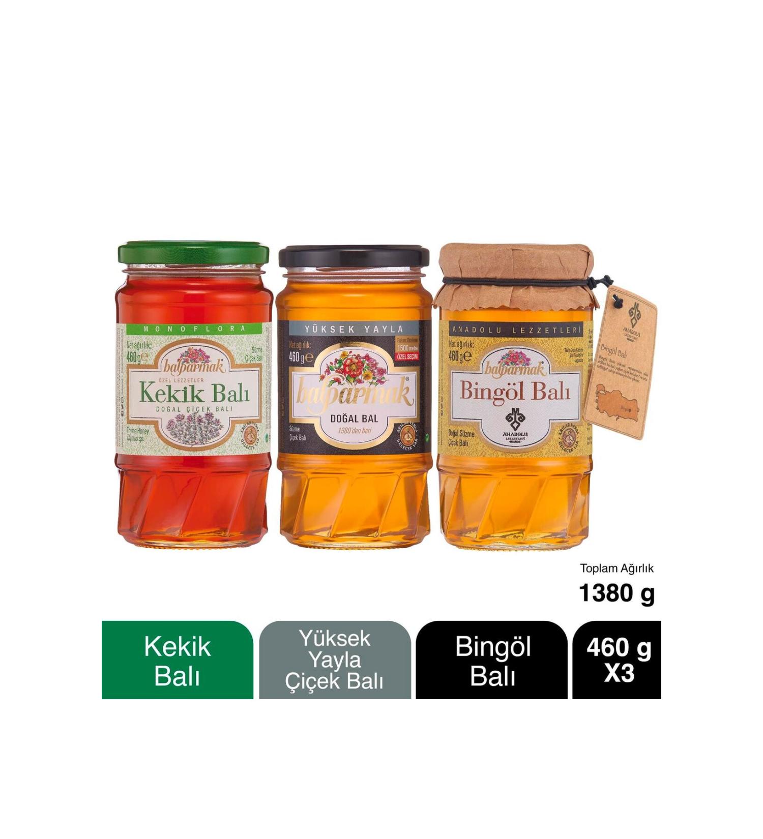 Balparmak Gourmet Honey Package 460 g X 3 (Thyme Honey High Plateau Honey Bing l Honey) - Buy Online on GoSupps.com