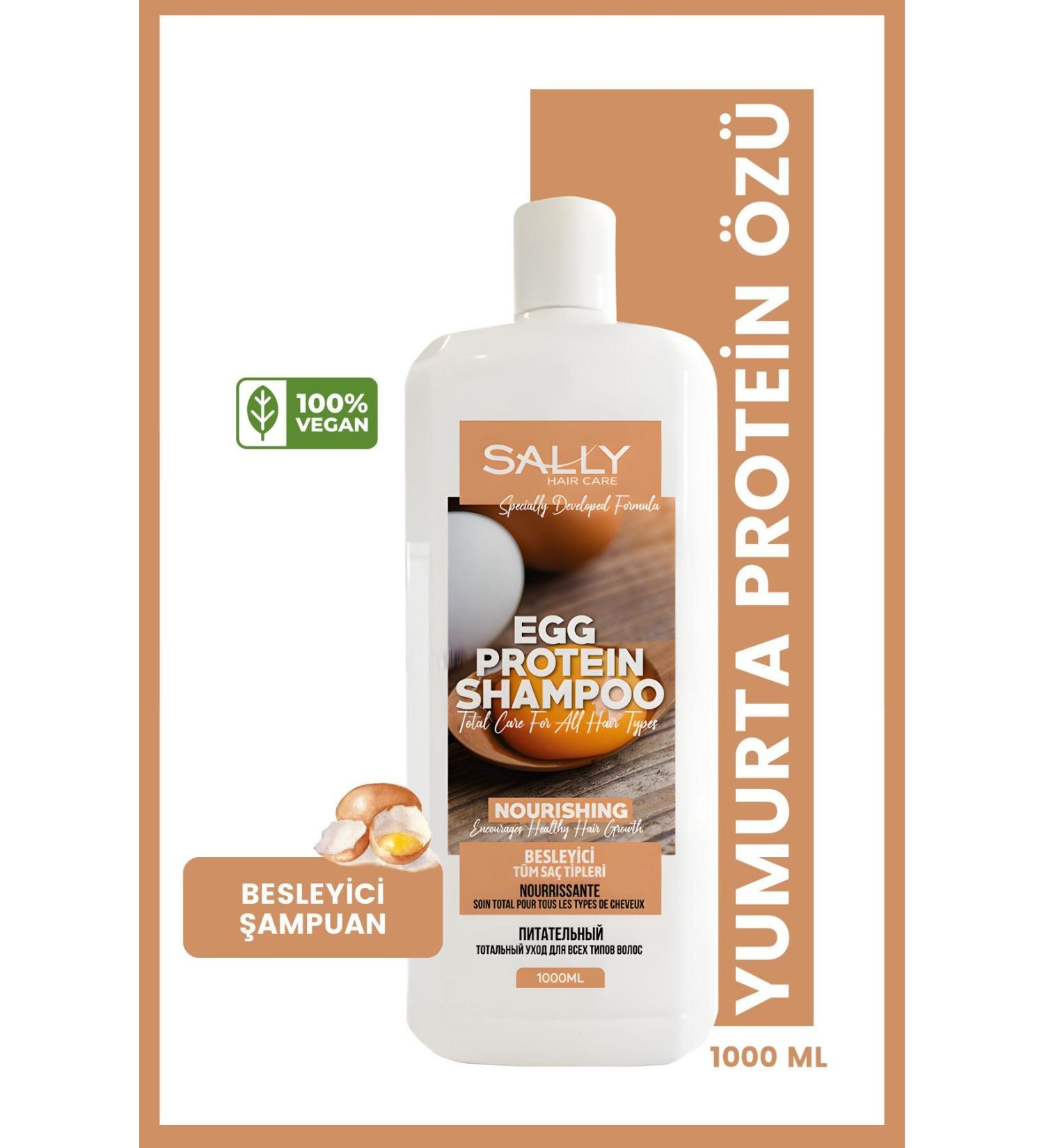 Sally Egg Protein Essence Nourishing Shampoo - All Hair Types 1 Lt - Buy Online on GoSupps.com