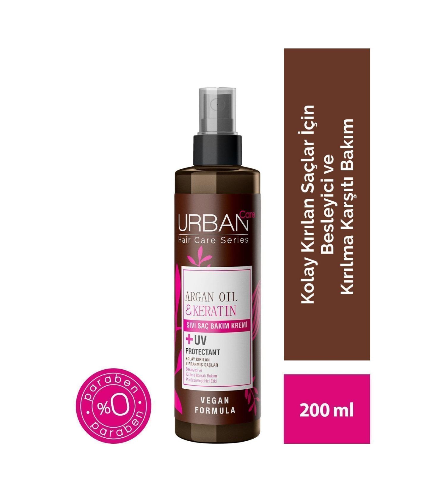 Urban Care Argan Oil Liquid Hair Care Cream for Easily Broken and Damaged Hair - vegan - 200 ml - Buy Online on GoSupps.com
