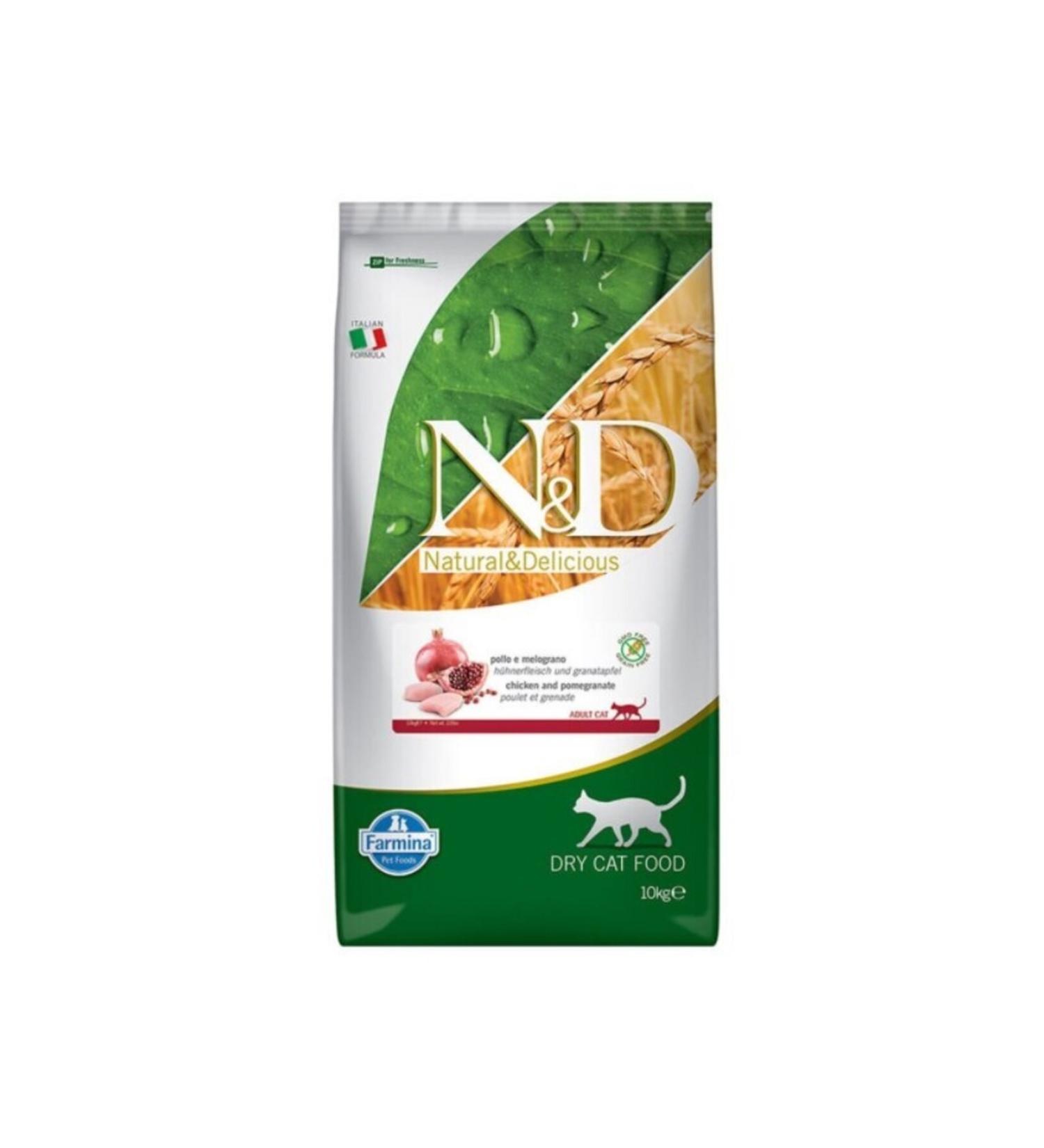 N & D Prime Grain Free Chicken and Pomegranate Adult Cat Dry Food 10 Kg