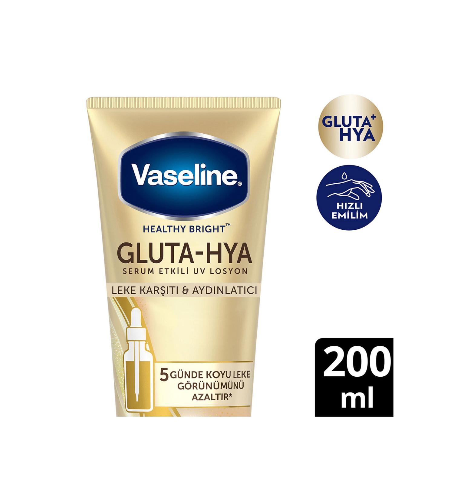 Vaseline Gluta Hya Serum Effective UV Body Lotion Anti-Stain and Brightening 200 ml - Buy Online on GoSupps.com