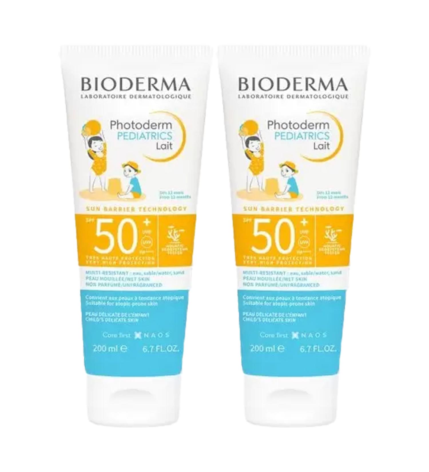 Bioderma Photoderm Pediatrics Lait Baby Child SPF50+ Milk Form Sun Cream Spf50+ 200 ml 2-PIECE