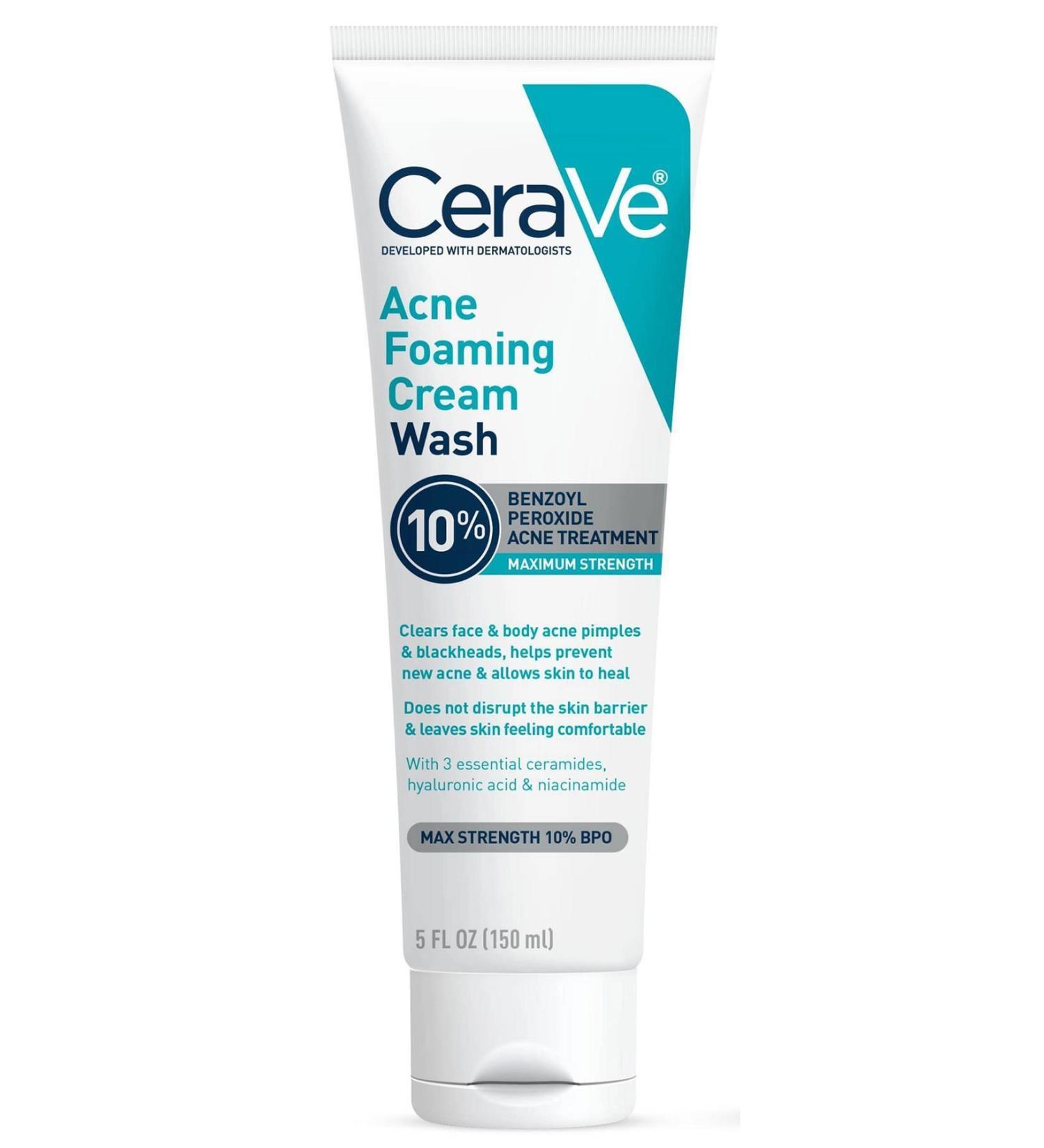 CeraVe Anti-Acne Foaming Cream Wash 150ML - Buy Online on GoSupps.com