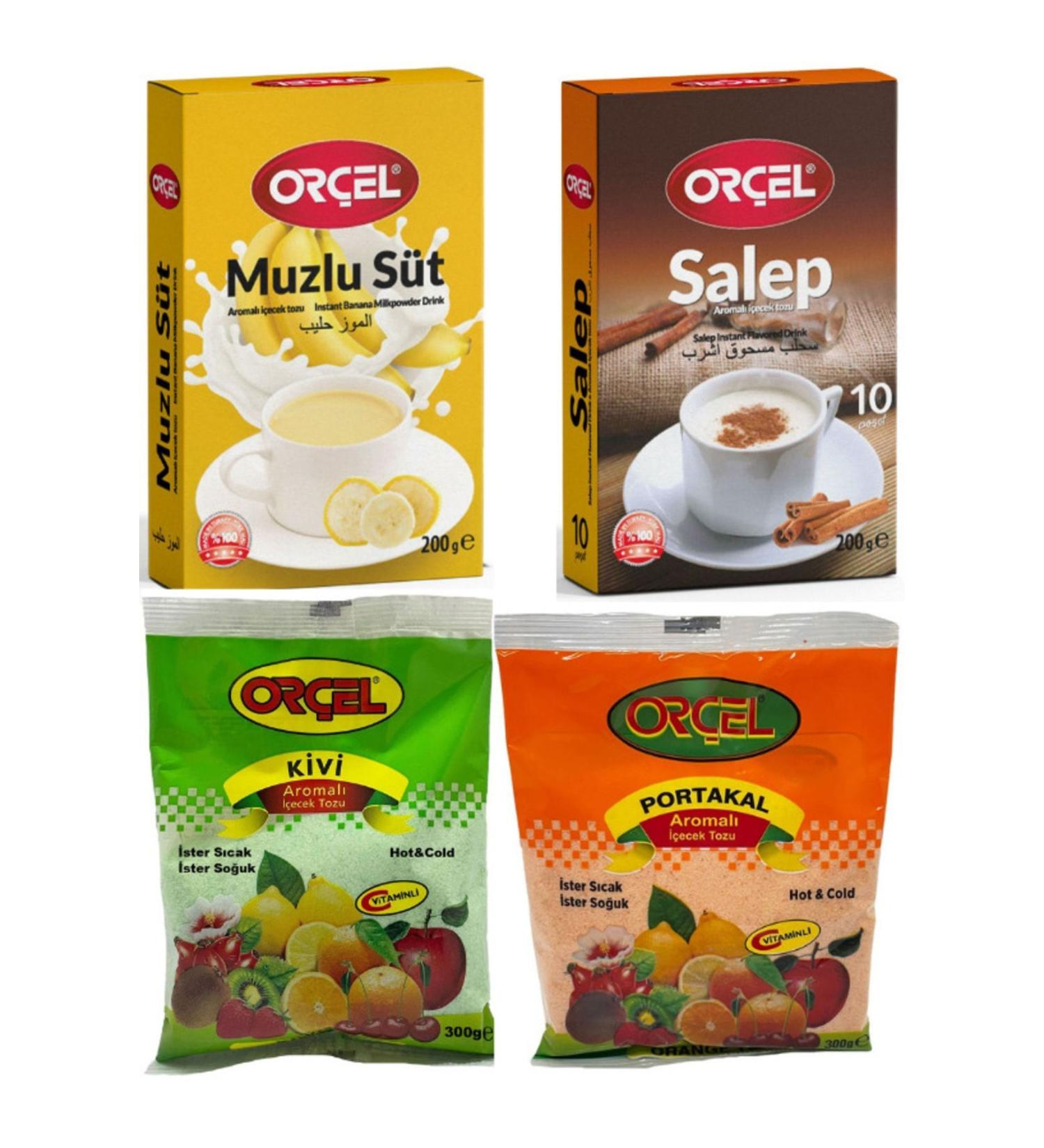OR EL Salep 200gr. + Banana Milk 200gr. + Kiwi 300gr. + Orange 300gr. Flavored Drink Powder Oralet Tea