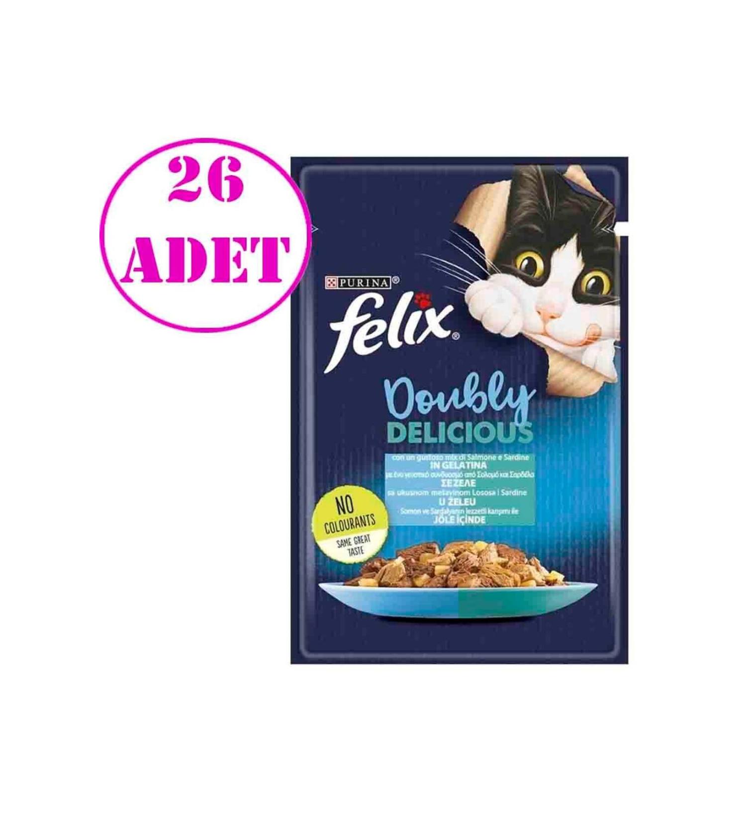 FELIX Salmon Sardine Cat Pouch 85 gr 26 Pcs