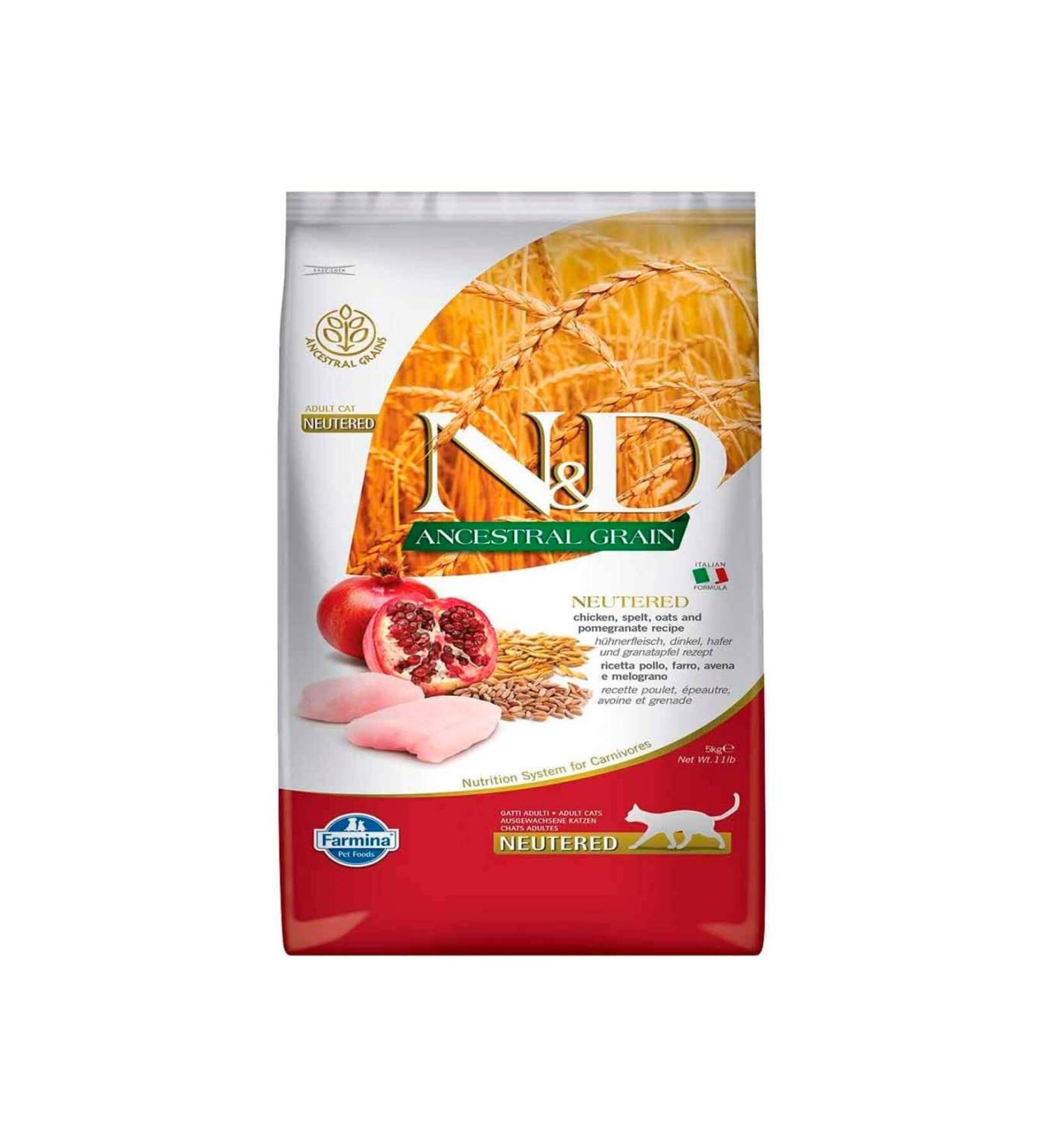 N & D Nd Low Grain Chicken Pomegranate Sterilized Cat Food 5 Kg