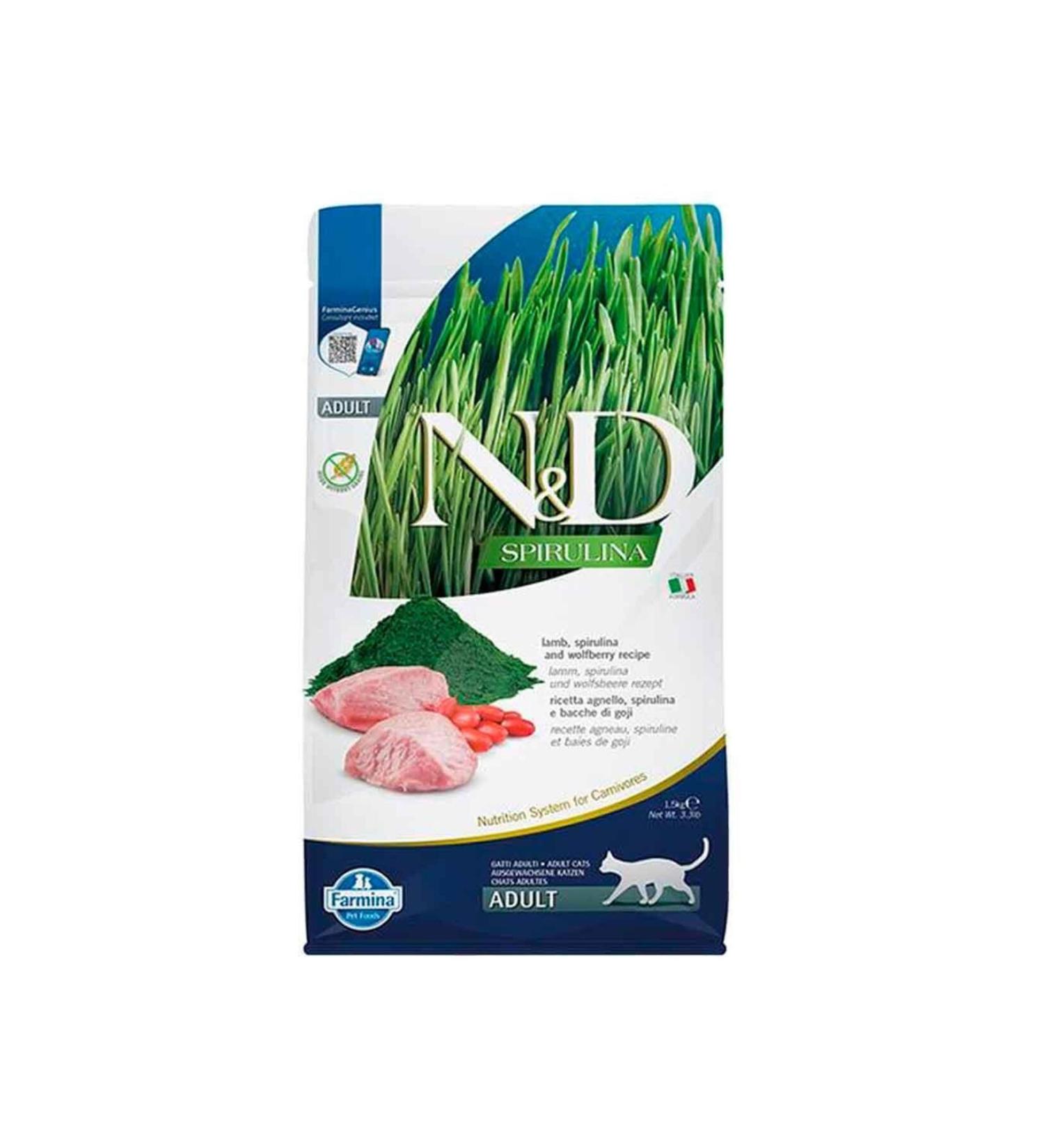 N & D Nd Spirulina Lamb Cat Food 1.5 Kg