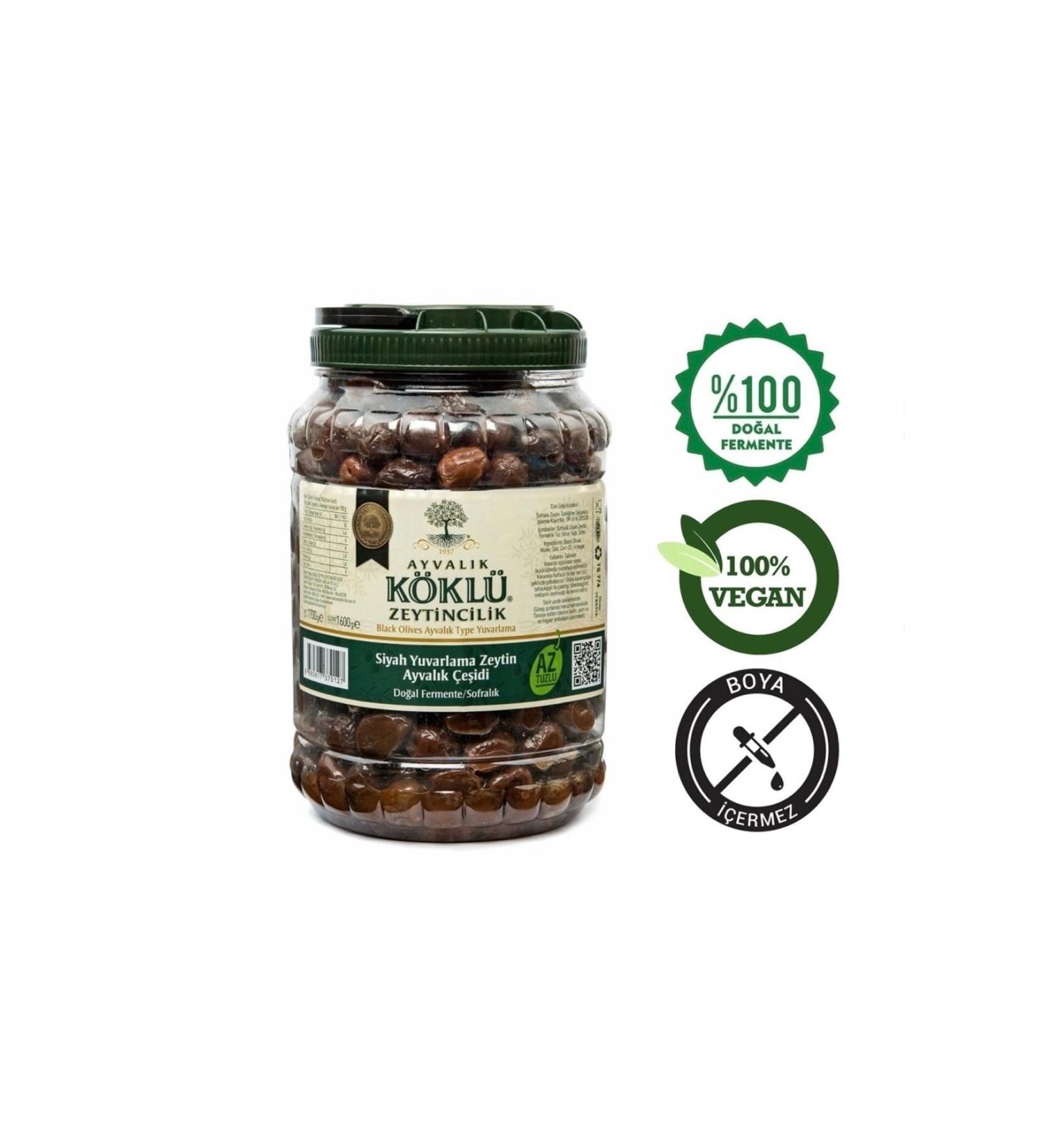 (2023-2024 NEW CROP) Less Salty Ayval k Round Olives 2000cc