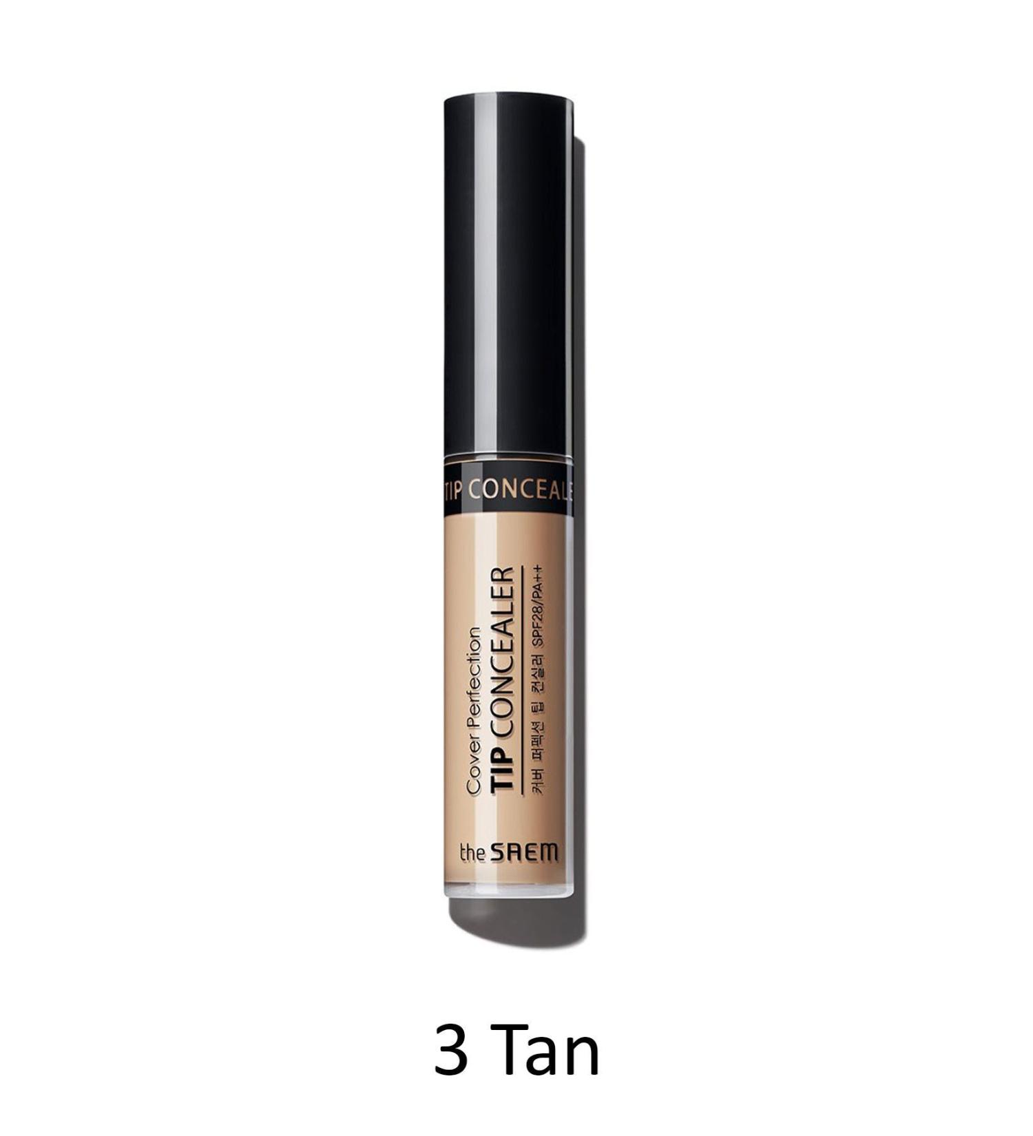 The Saem Long-Lasting Liquid Concealer Cover Perfection Tip Concealer - 3 Tan