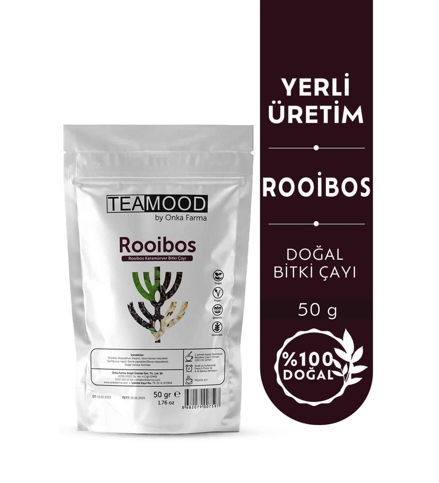 TEAMOOD Onka Farma Rooibos Herbal Tea - Rooibos Black Elderberry Herbal Tea - 50 gr - Buy Online on GoSupps.com
