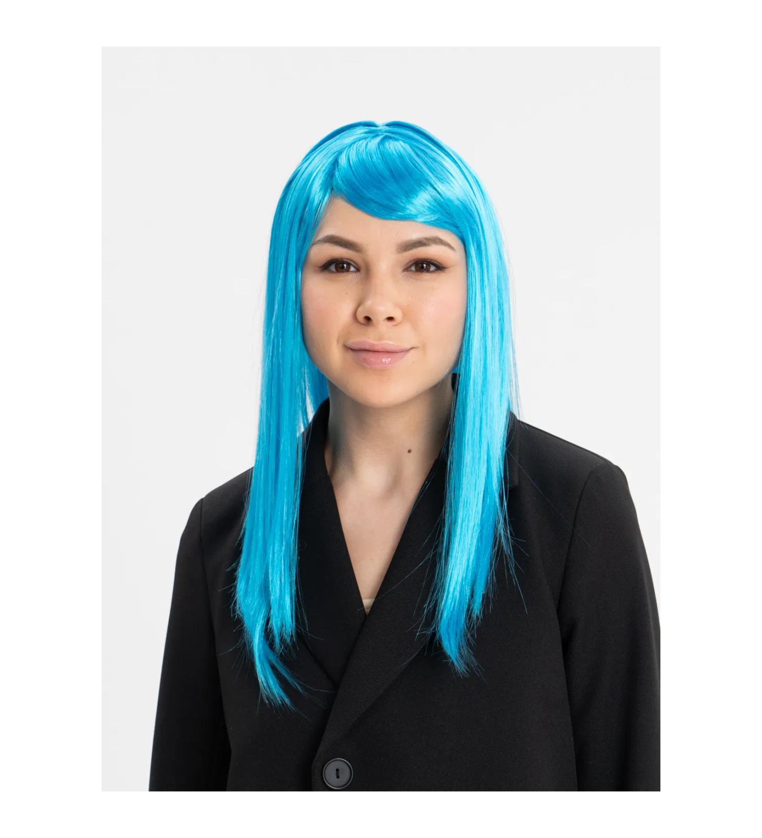 HBPAVM Light Blue Color Long Straight Party Wig