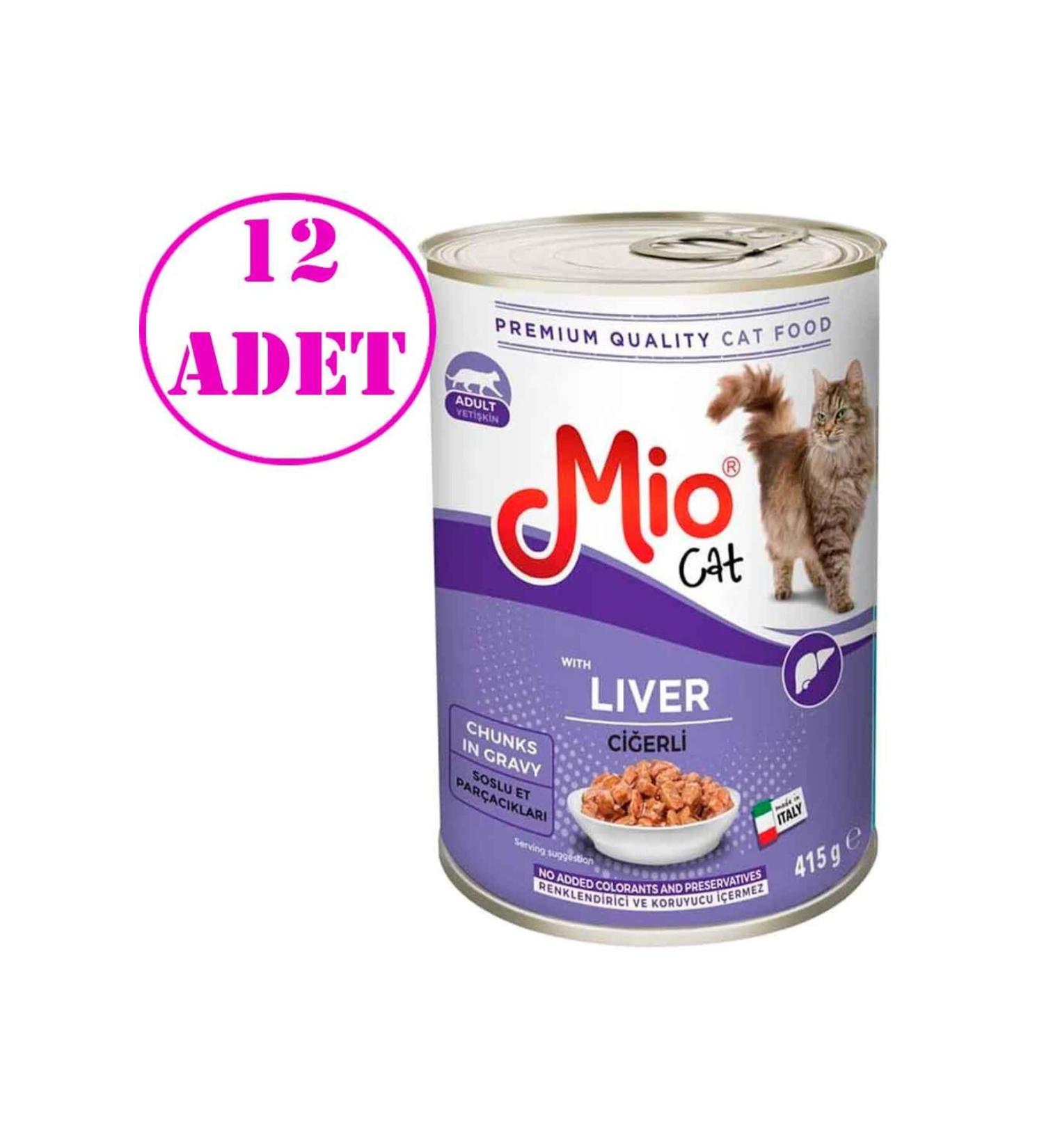 Mio Mio Liver Cat Canned Food 415 GR 12 PCS