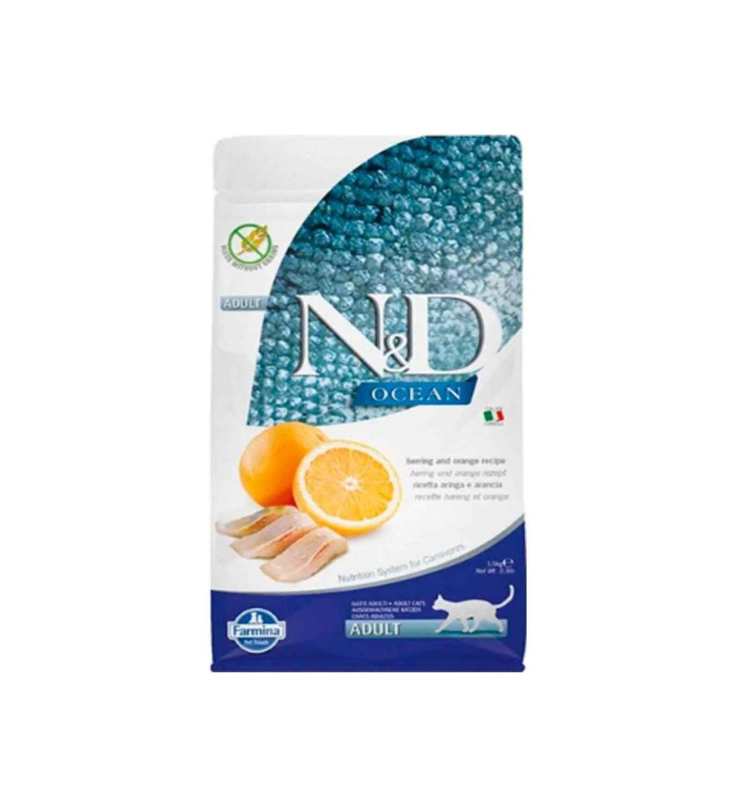 N & D Nd Grain Free Ocean Herring & Orange Adult Cat Food 1.5 Kg