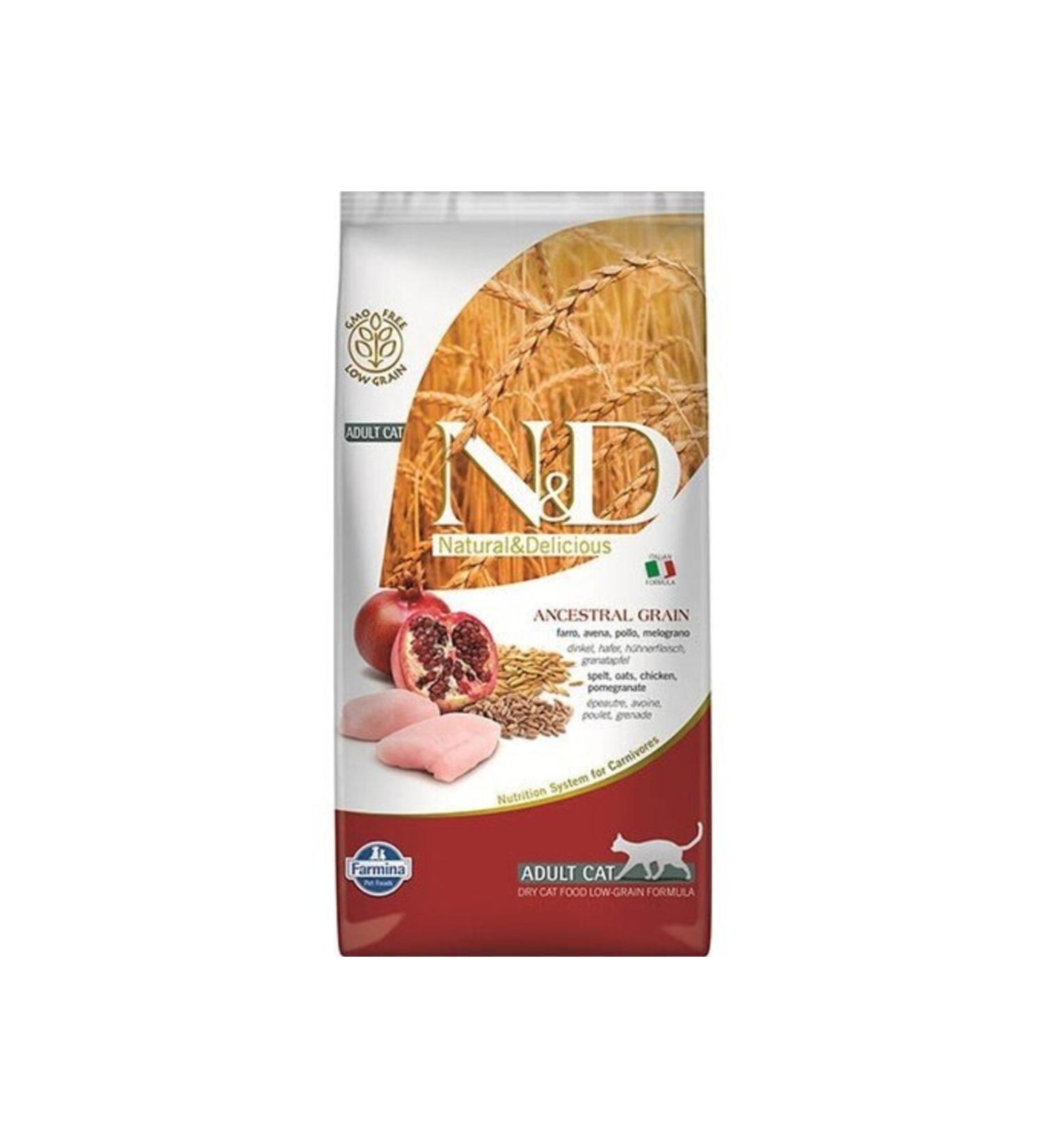 N & D A.grain Low Grain Chicken and Pomegranate Adult Cat Dry Food 5 Kg