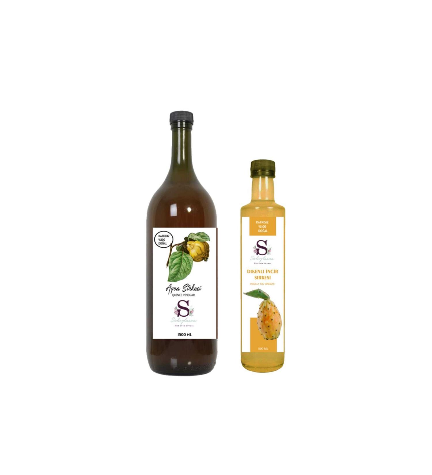 S heylaana Natural Quince Vinegar 1500 ml - Natural Prickly Fig Vinegar 500 ml