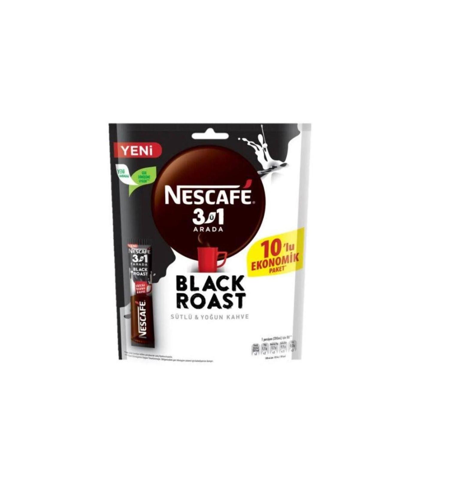 Nescafe 3in1 Black Roast 10-Piece 15 Gr. (24-Piece)