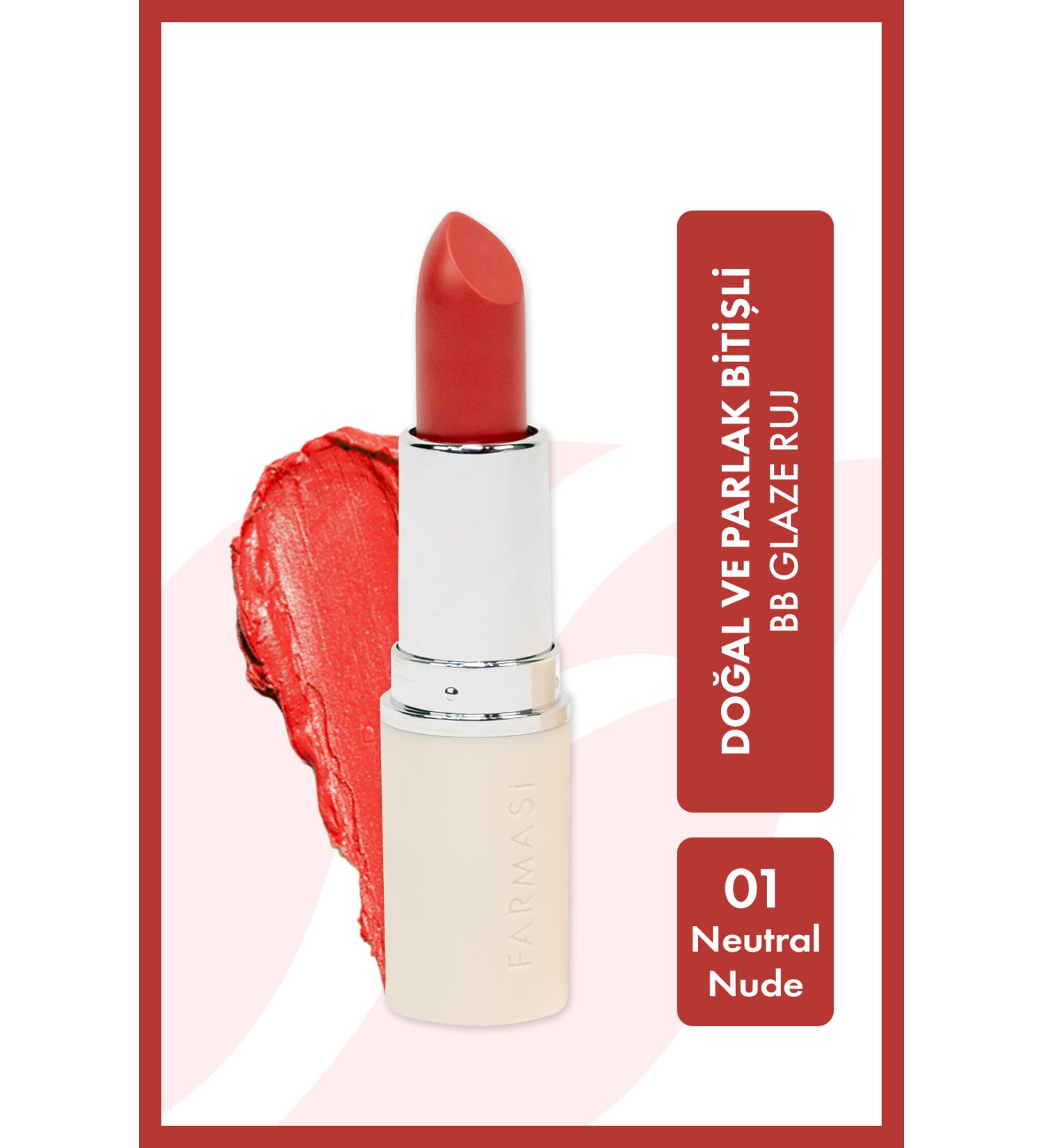Farmasi Bb Glaze Lipstick 01 Neutral Nude 4 gr - Buy Online on GoSupps.com