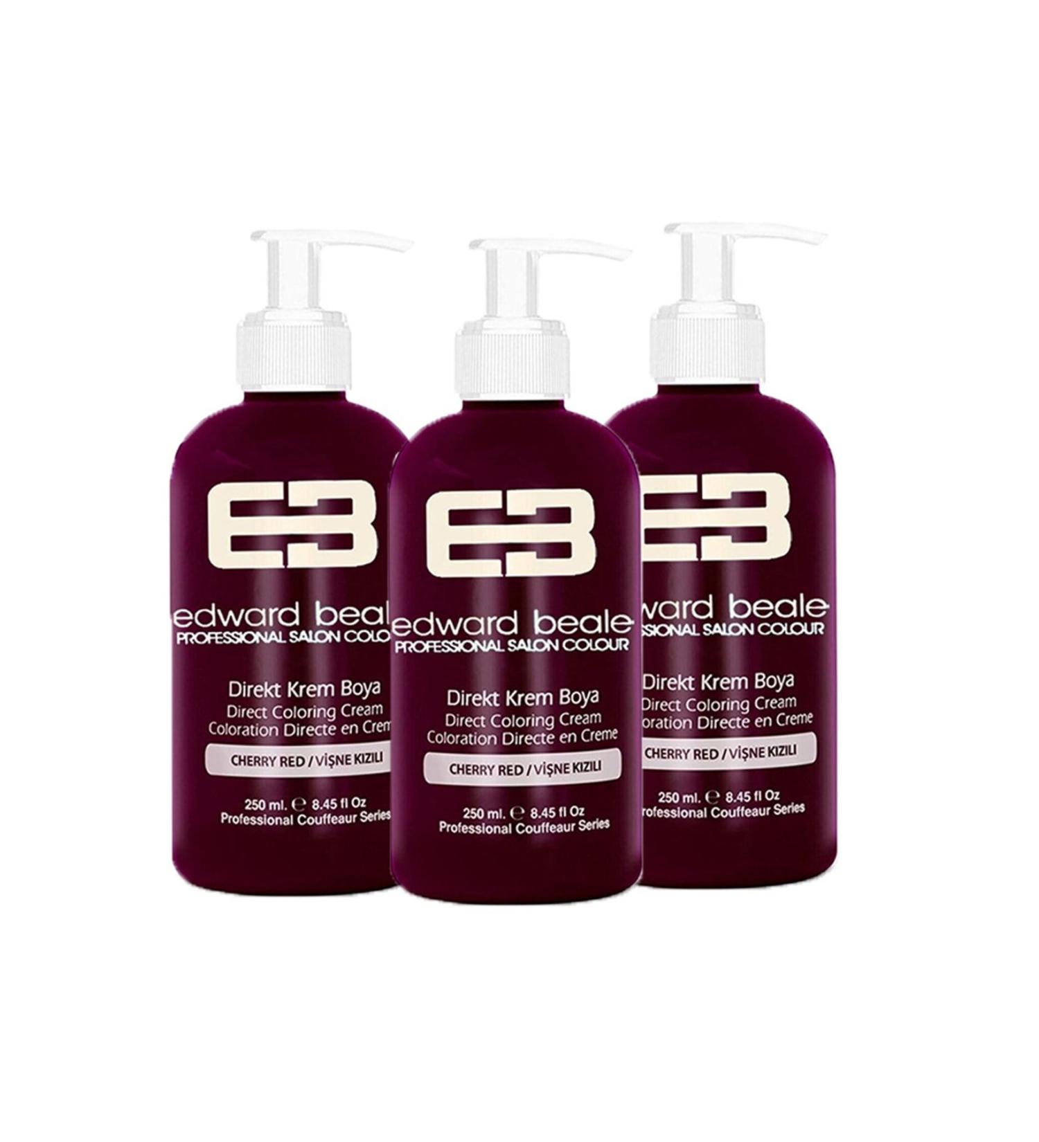 Edward Beale Cherry Red / Cherry Red Balayage Color Hair Dye 250ml Set of 3