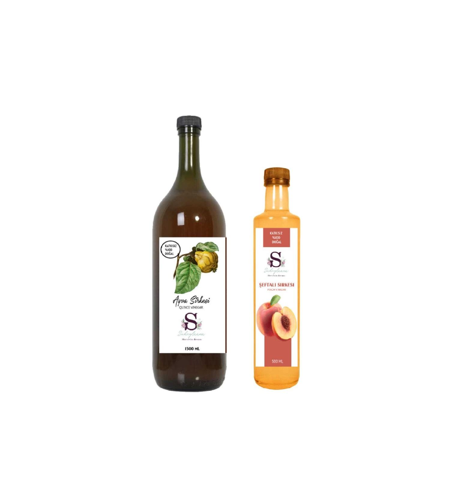 S heylaana Natural Quince Vinegar 1500 Ml - Natural Golden Strawberry Vinegar 500 Ml