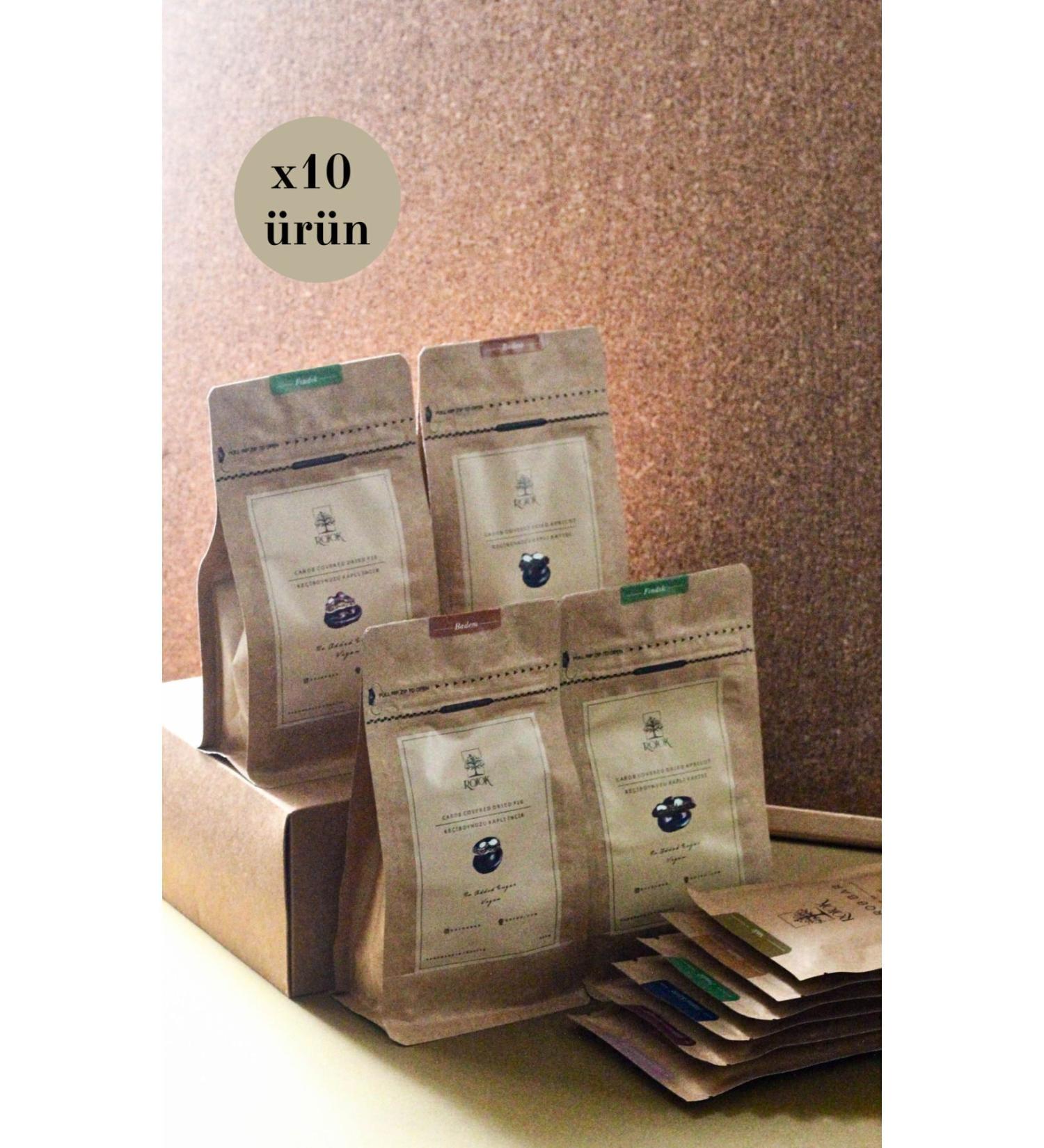 Rojok Maxi Set: Carob Bars and Covered Fruits - No Sugar Added Vegan Gluten Free - 10 Products