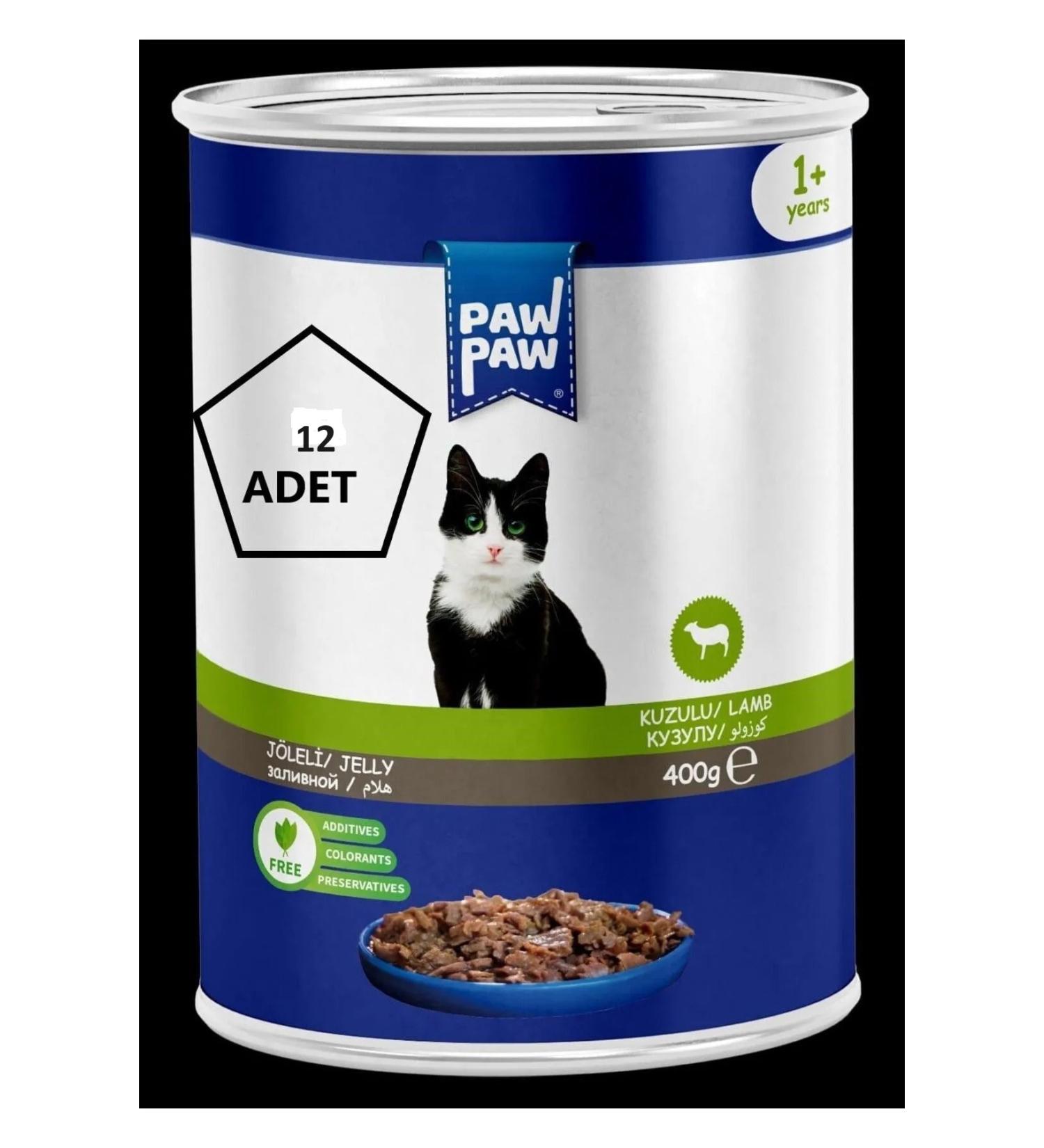 Paw Paw (KLASSMAMA) Canned Adult Cat with Lamb Meat and Jelly 400Gr 12 Pack