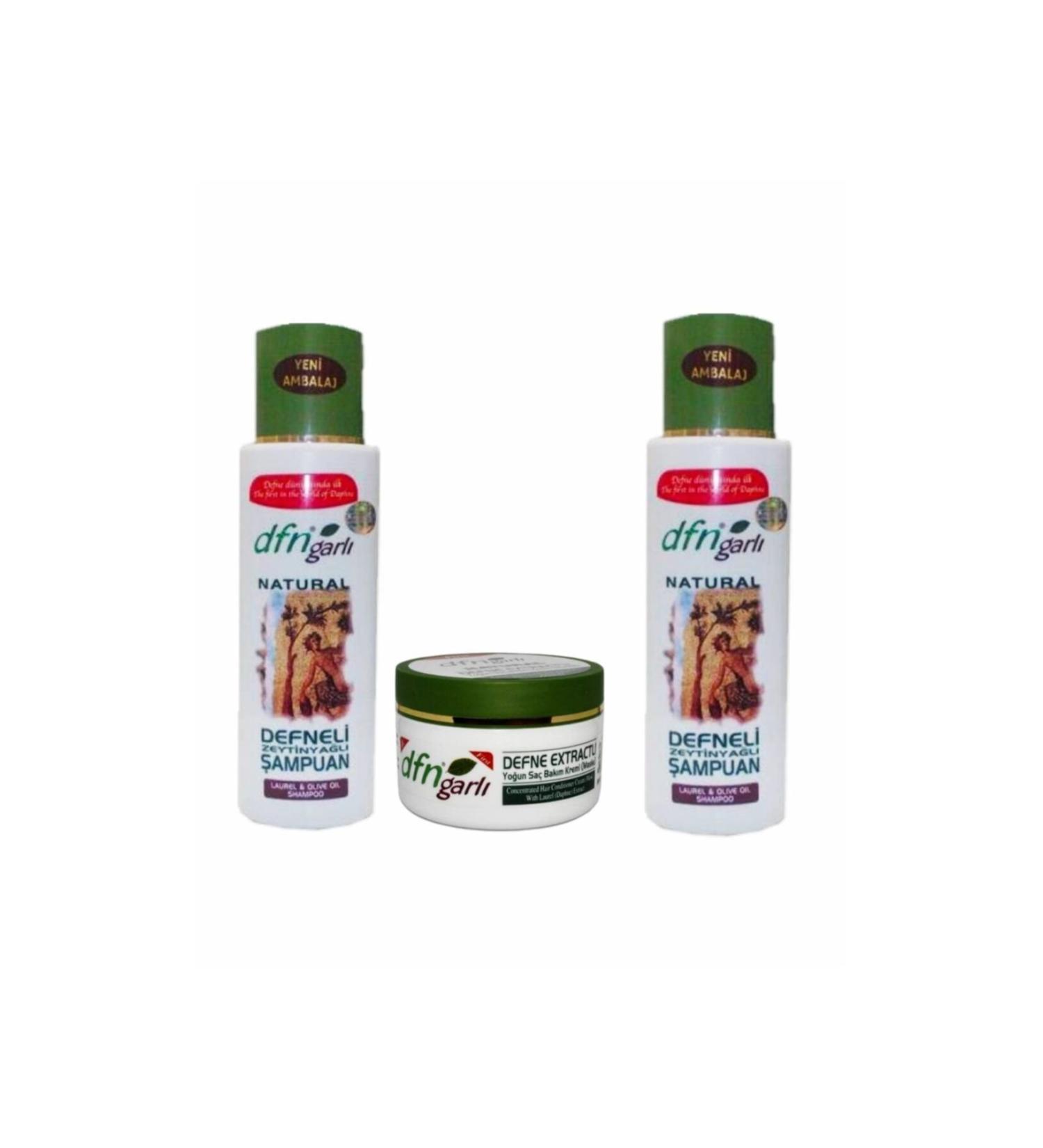 Habipo lu Laurel Olive Oil Shampoo 2pcs. 450ml + Dfn Garli Hair Care Mask 250 Ml. 86974091501403