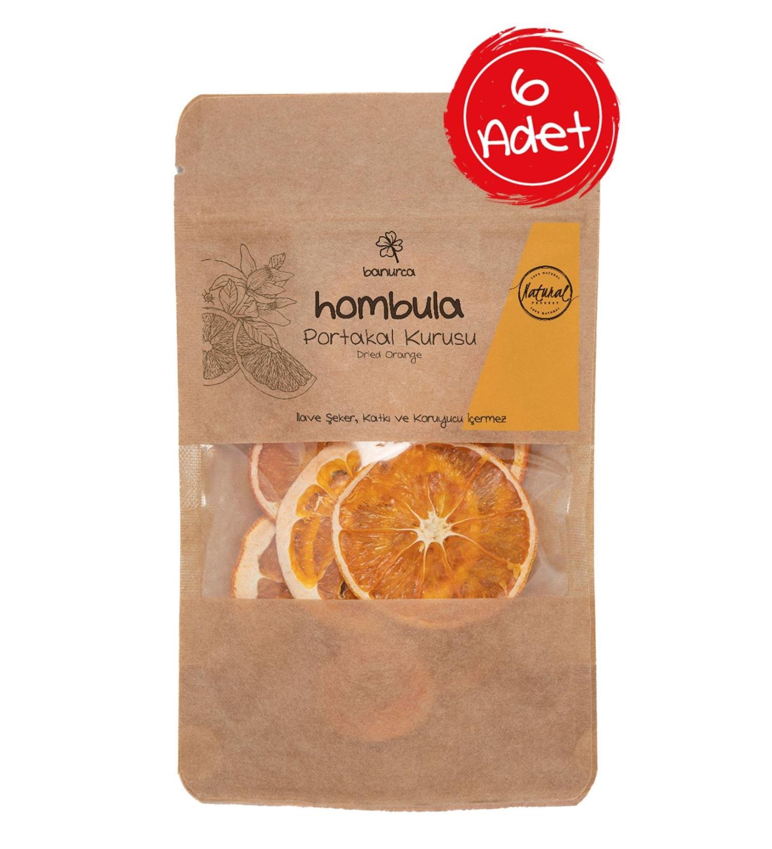 by banurca Hombula Dried Orange 50gr X 6 Pieces | Does Not Contain Added Sugar Additives or Preservatives.