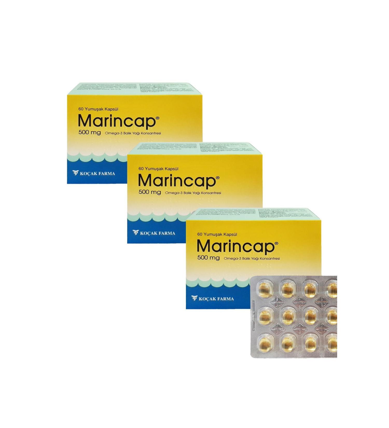 Marincap Omega-3 Fish Oil 500 Mg 60 Capsules 3 Pieces - Buy Online on GoSupps.com