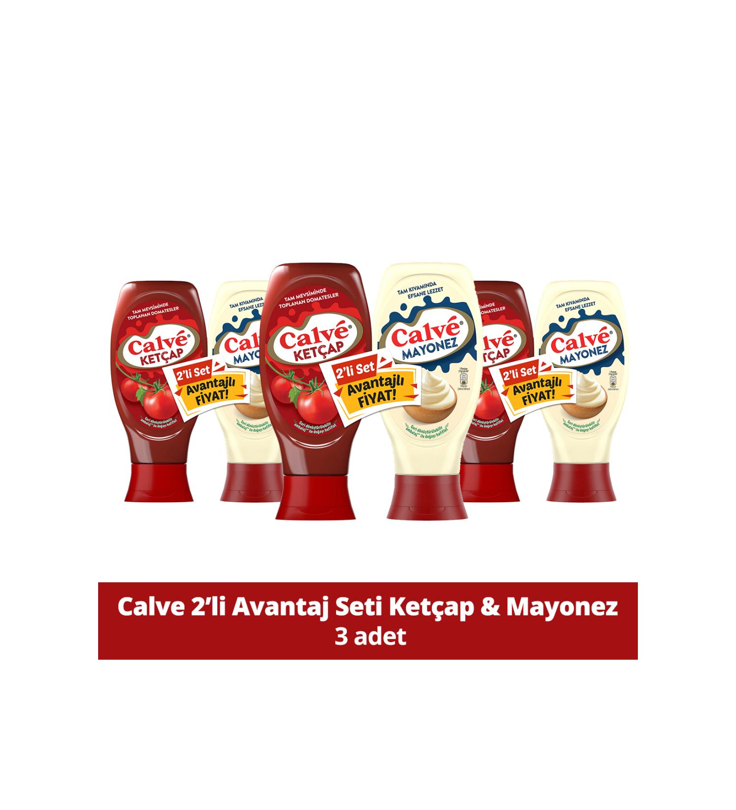 Calve Double Medium Set Ketchup Mayonnaise 810g X3 Pieces - Buy Online on GoSupps.com