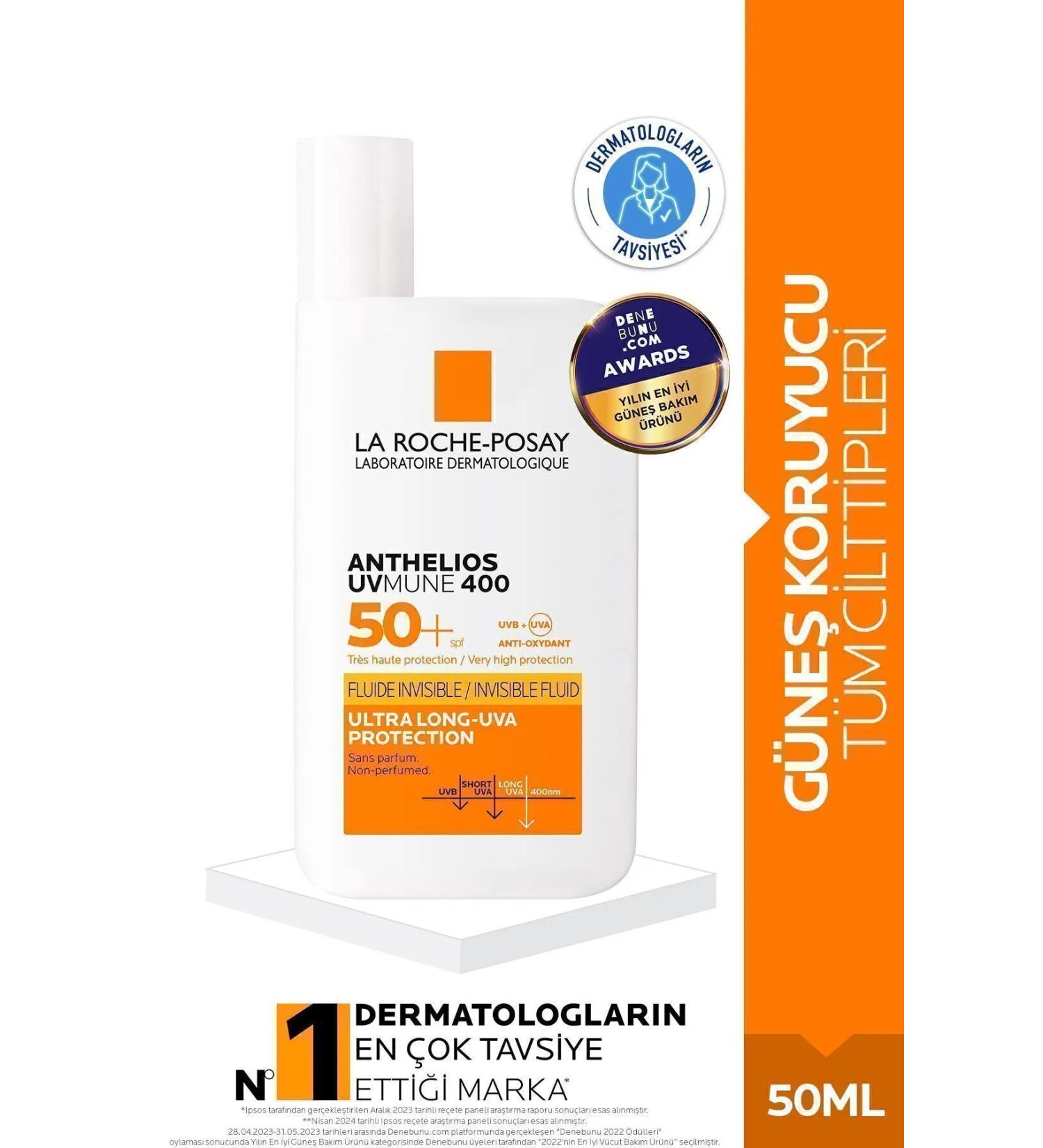 La Roche Posay Anthelios Uvmune 400 Invisible Fluid Face Sun Cream SPF50+ 50ml