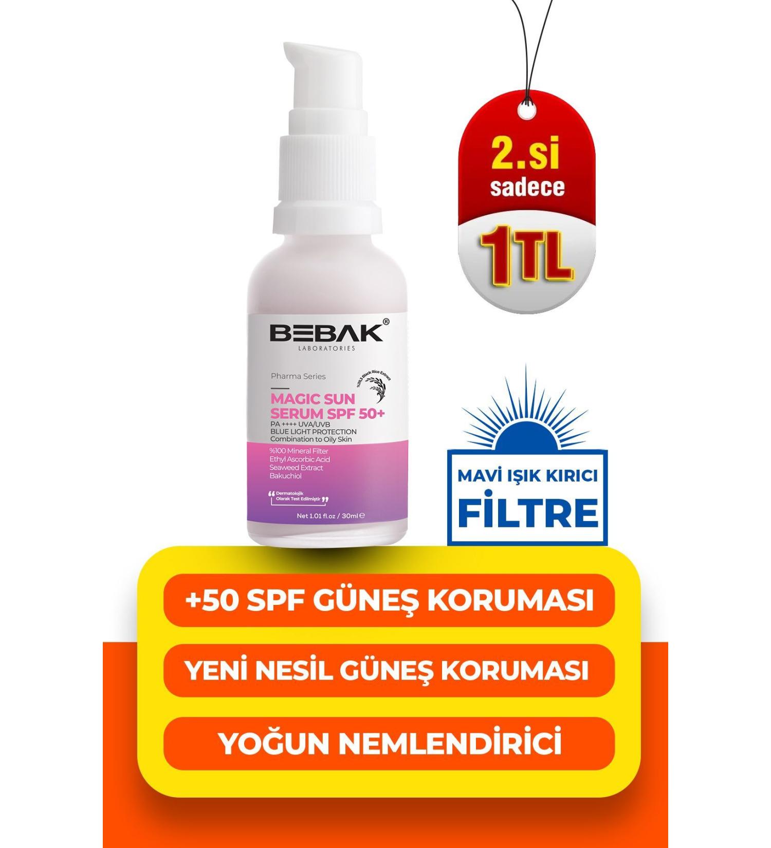 Bebak Brightening Effect High Protection +50 Factor Sun Cream/Serum 30ml - Buy Online on GoSupps.com