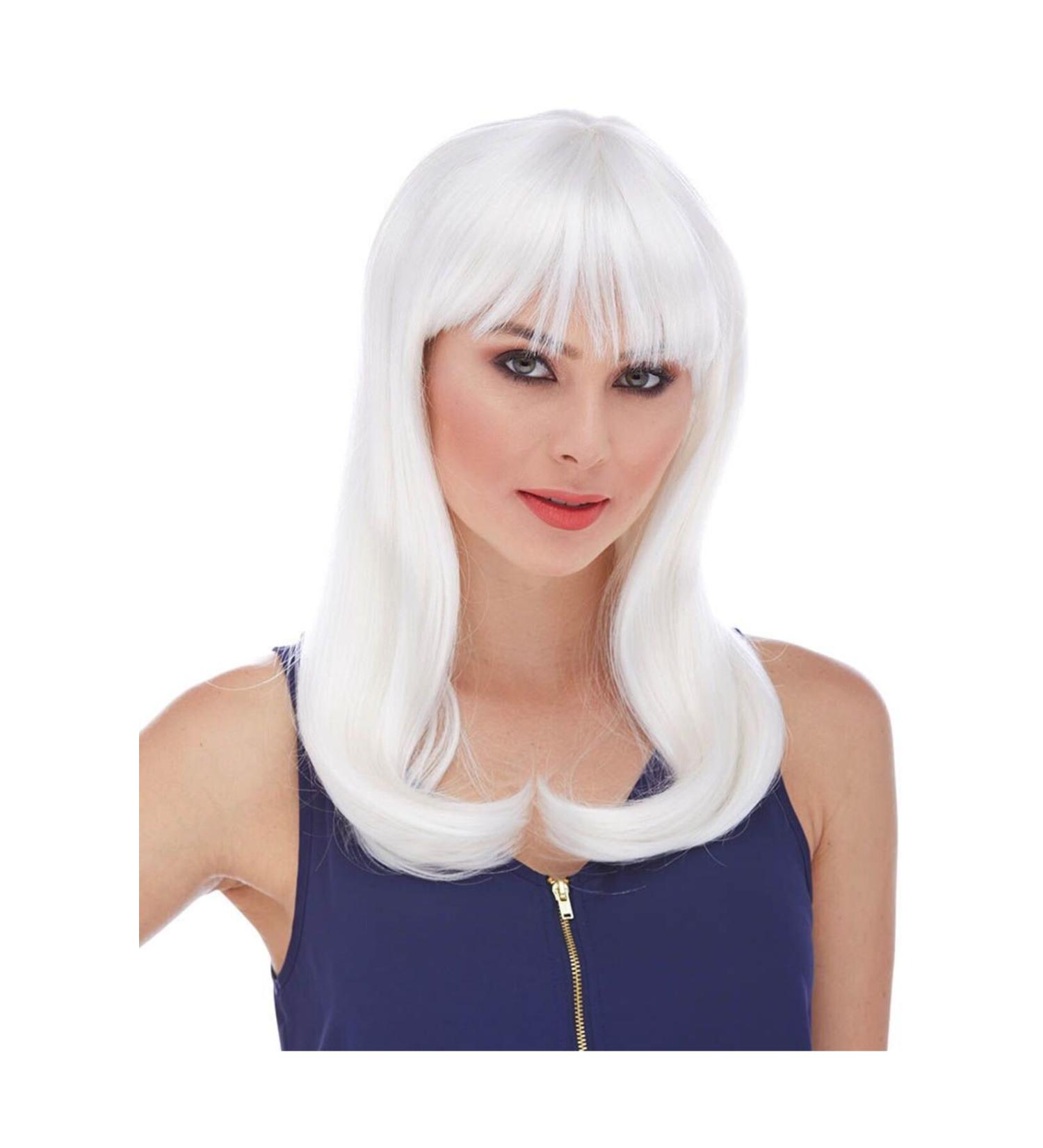 HBPAVM Party Accessory White Color Long Straight Party Wig