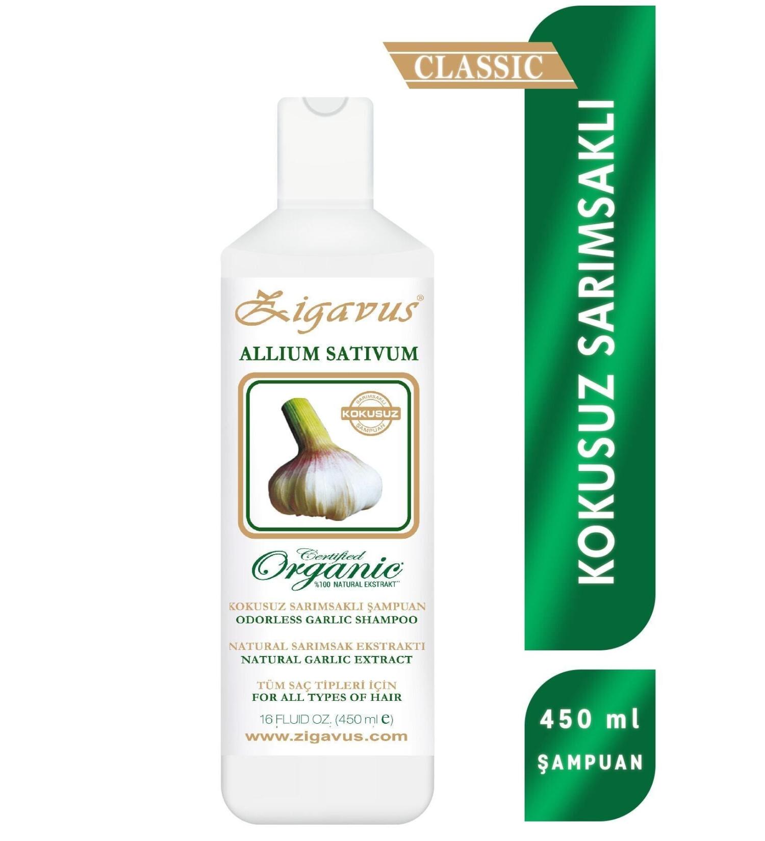 Zigavus Classic Anti-Hair Loss Odorless Garlic Shampoo 450 ml 8699349130022