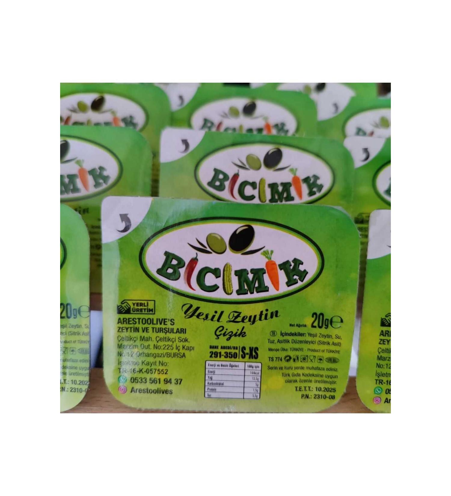 Arestoolives B c m k Edremit Green Scratched Olives 20 G X 56 Pieces - Picnic