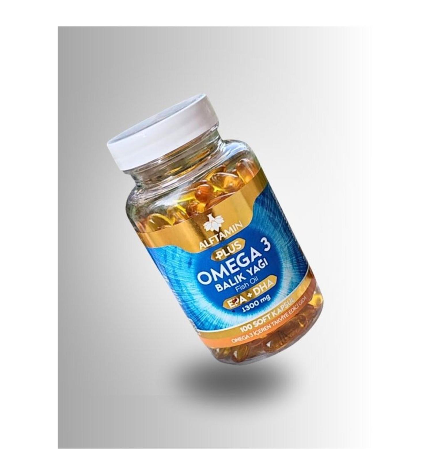 ALPHATAMINE Omega 3 100 Softgel Capsule EPA+DHA Fish Oil Supplementary Food 1300mg